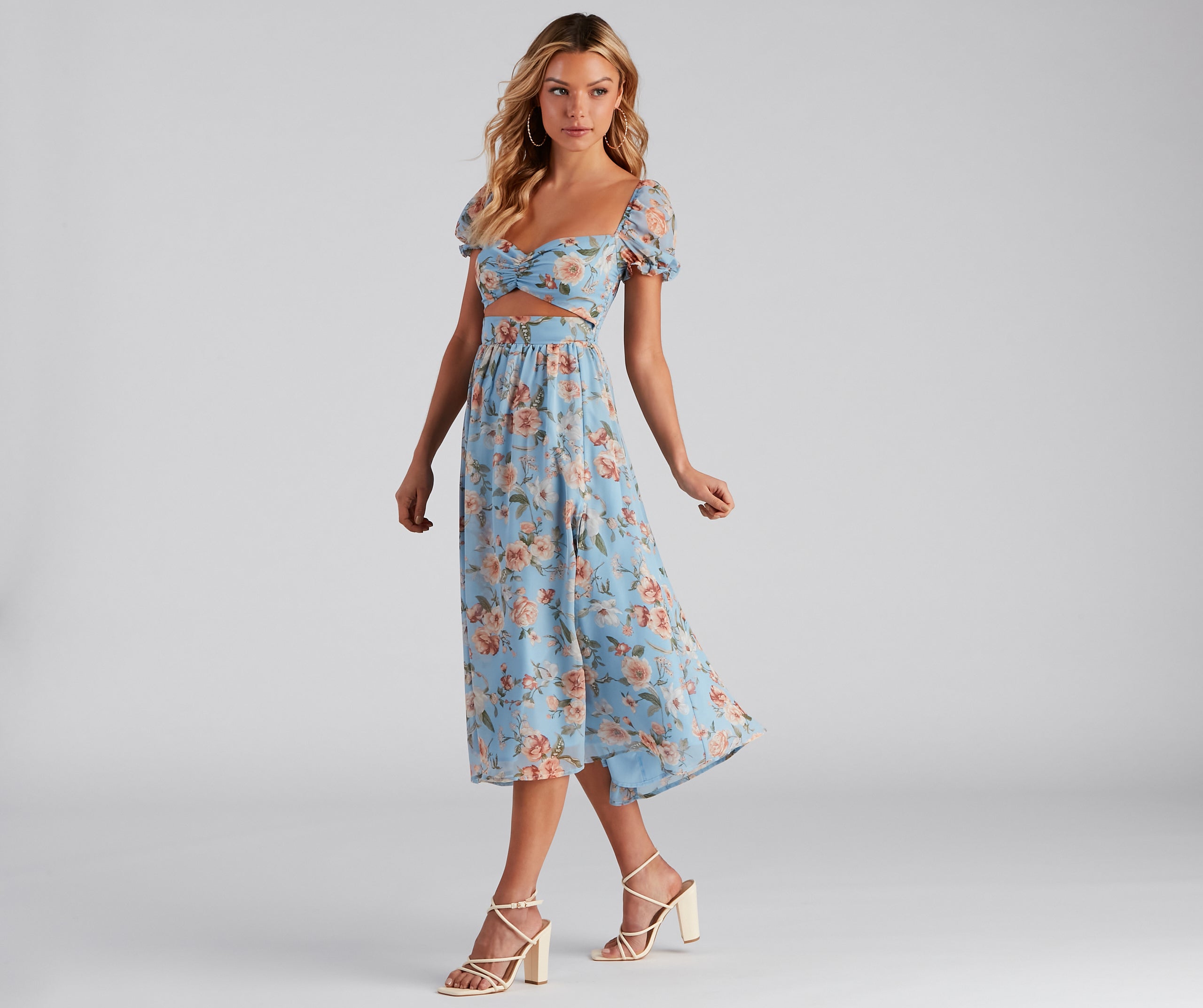 Life's A Breeze Floral Cutout Midi Dress - Image 7