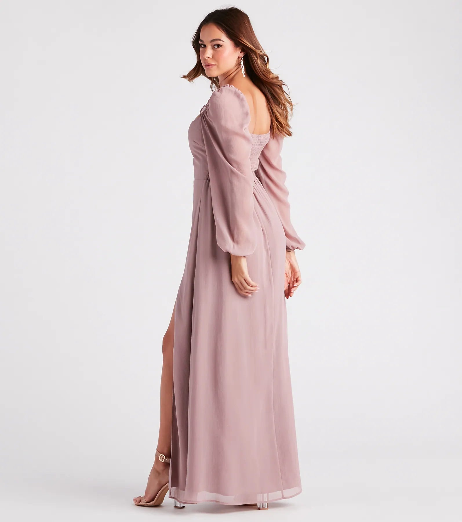 Sheer Beauty Chiffon Slit Maxi Dress - Image 2