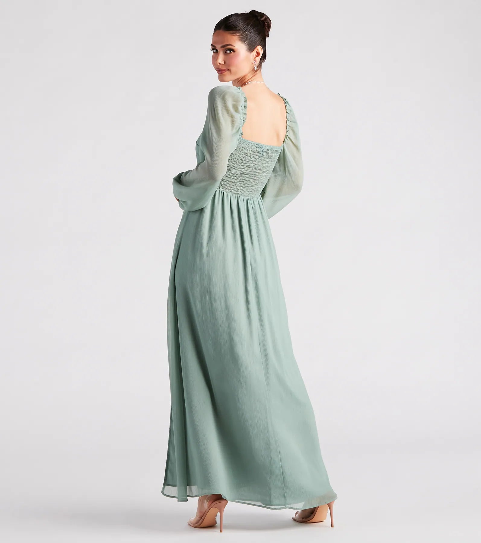 Sheer Beauty Chiffon Slit Maxi Dress - Image 6
