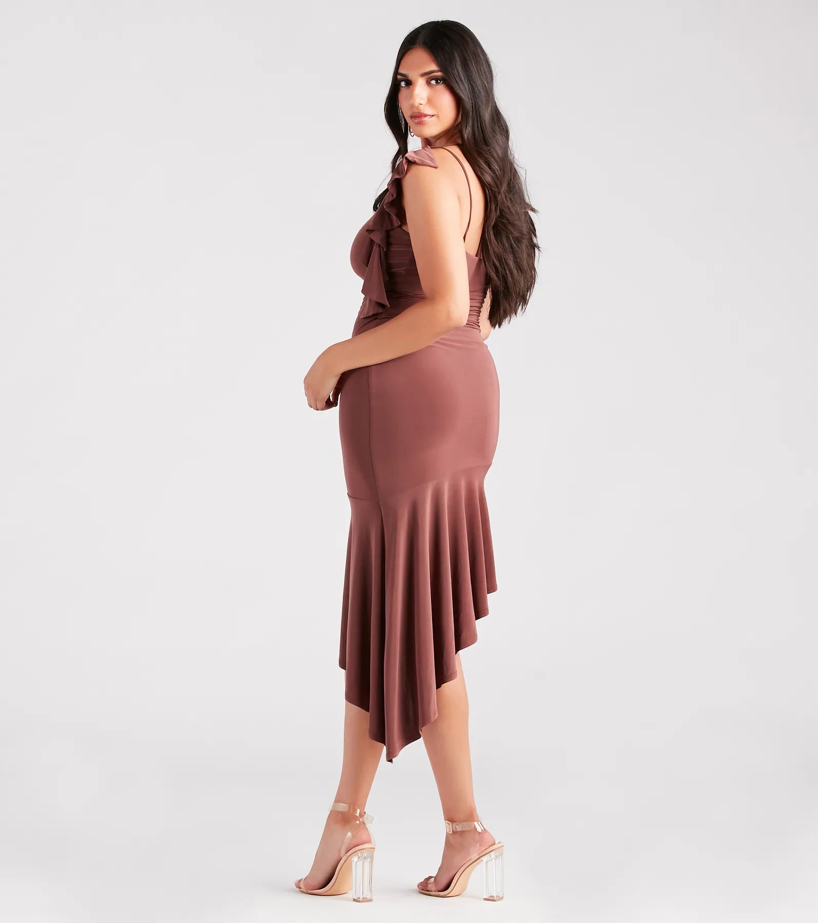 Looking Lovely Cowl Ruffled Midi Dress - Image 2