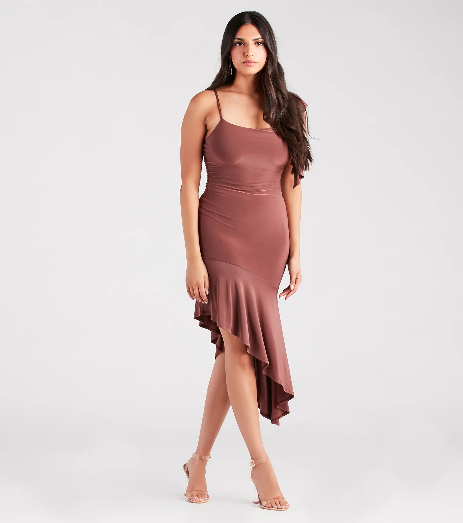 Looking Lovely Cowl Ruffled Midi Dress - Image 3