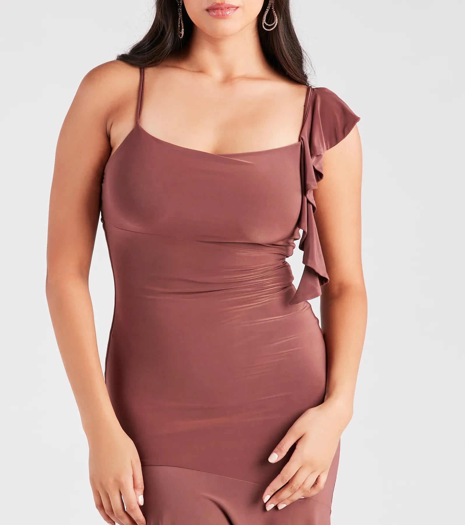 Looking Lovely Cowl Ruffled Midi Dress - Image 4