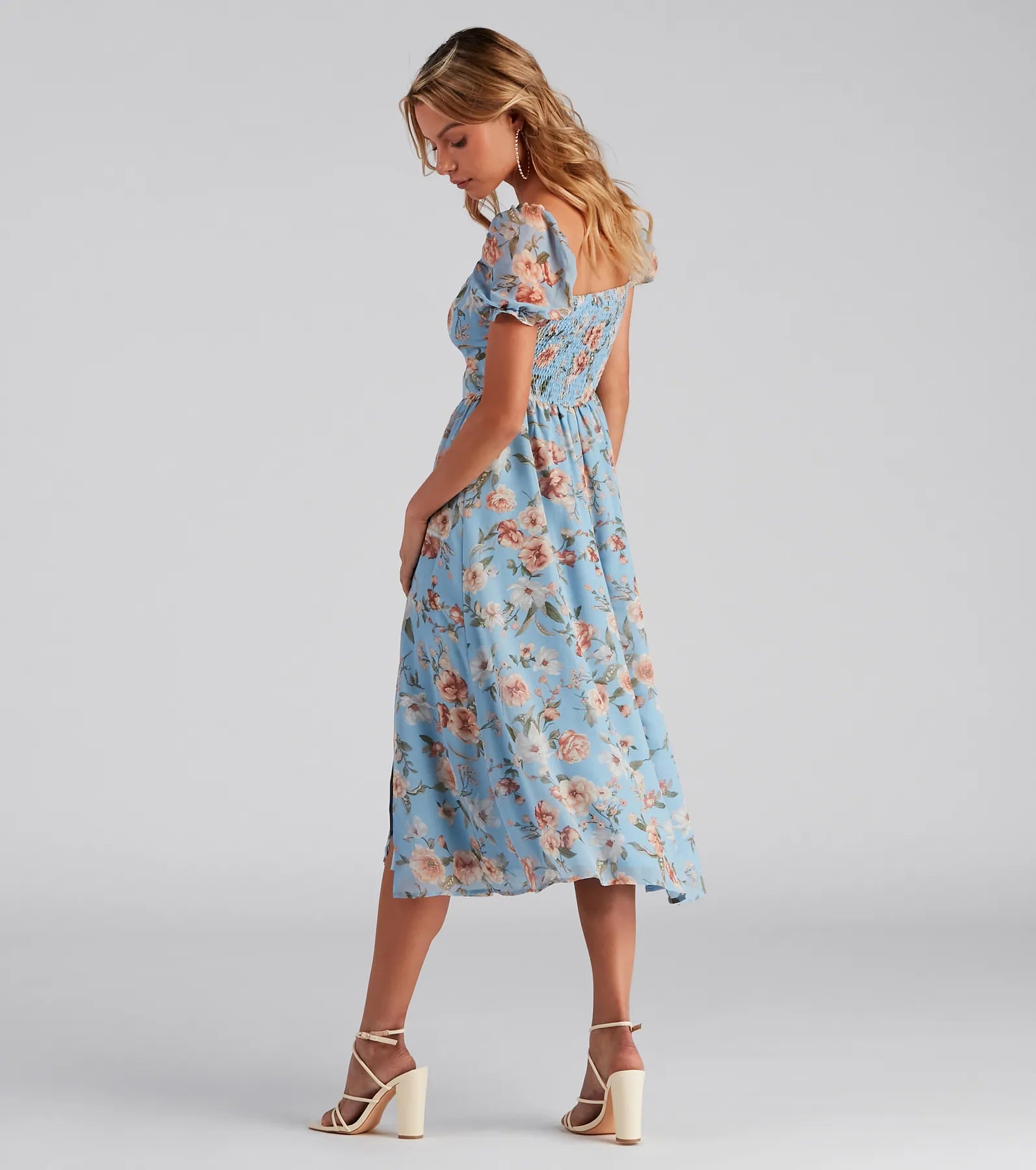 Life's A Breeze Floral Cutout Midi Dress - Image 10