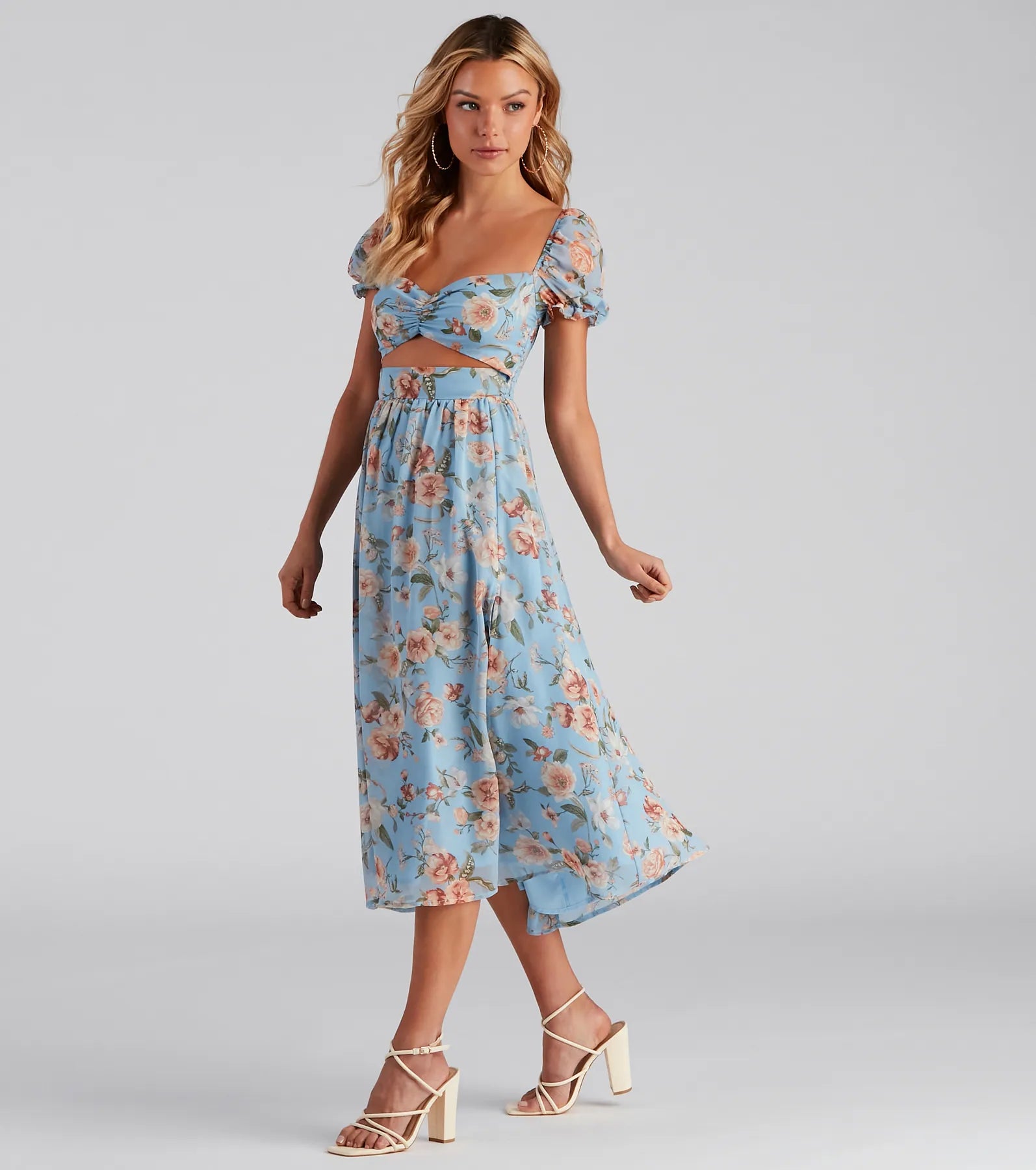 Life's A Breeze Floral Cutout Midi Dress - Image 11