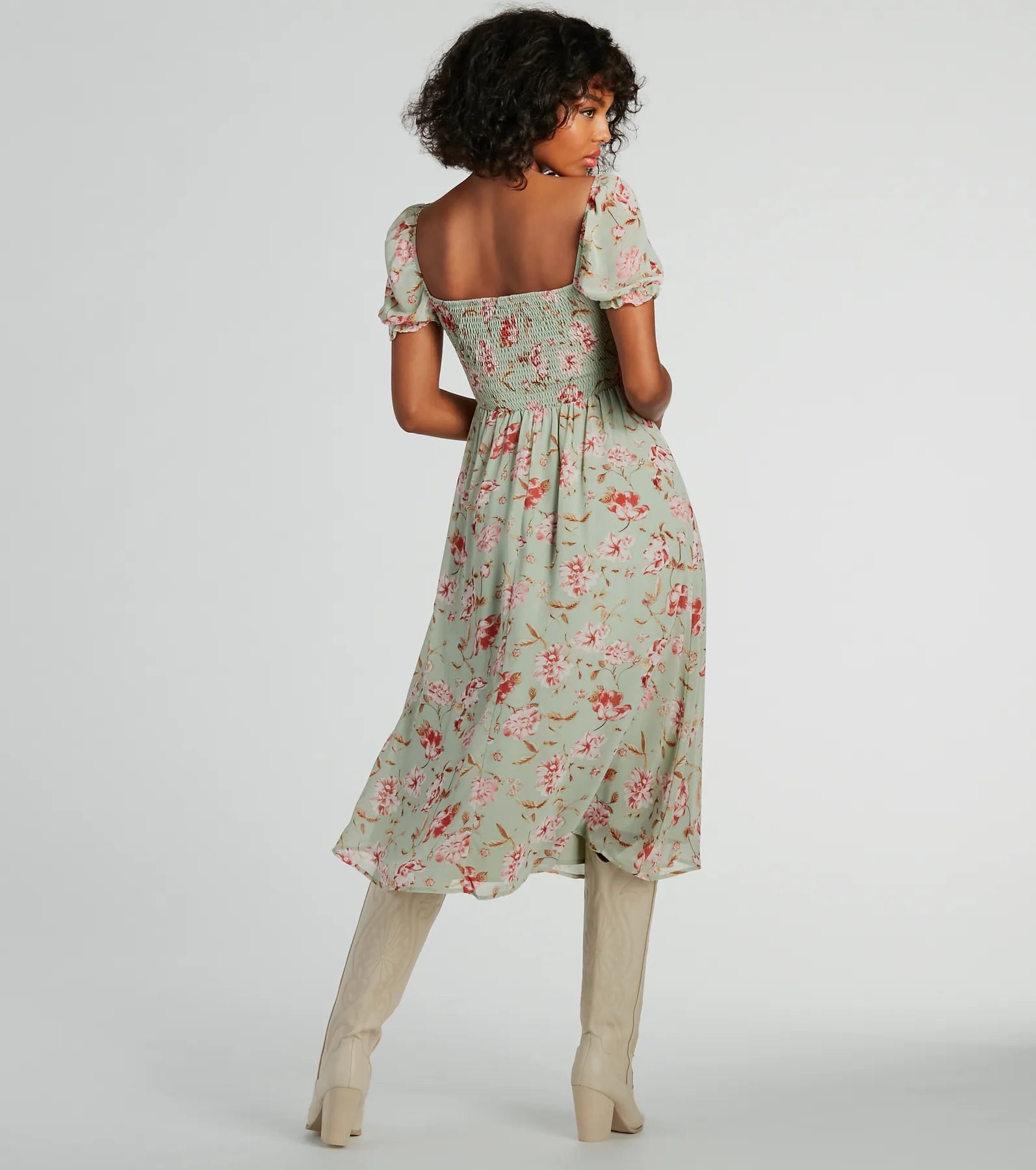 Life's A Breeze Floral Cutout Midi Dress - Image 2