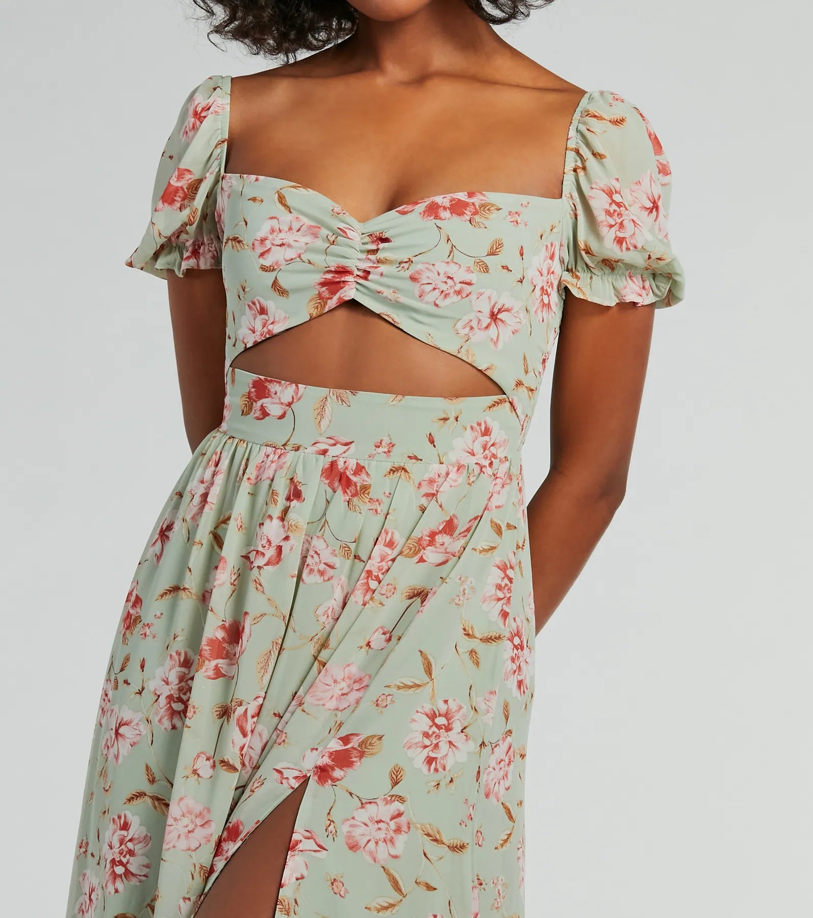 Life's A Breeze Floral Cutout Midi Dress - Image 3