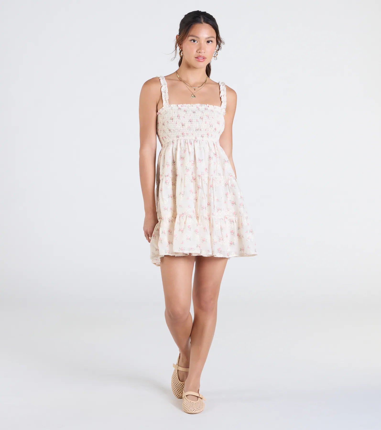 Sitting In The Sun Floral Babydoll Mini Dress - Image 3