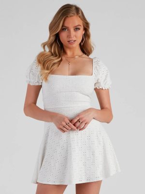 Make Way Square Neck Skater Dress