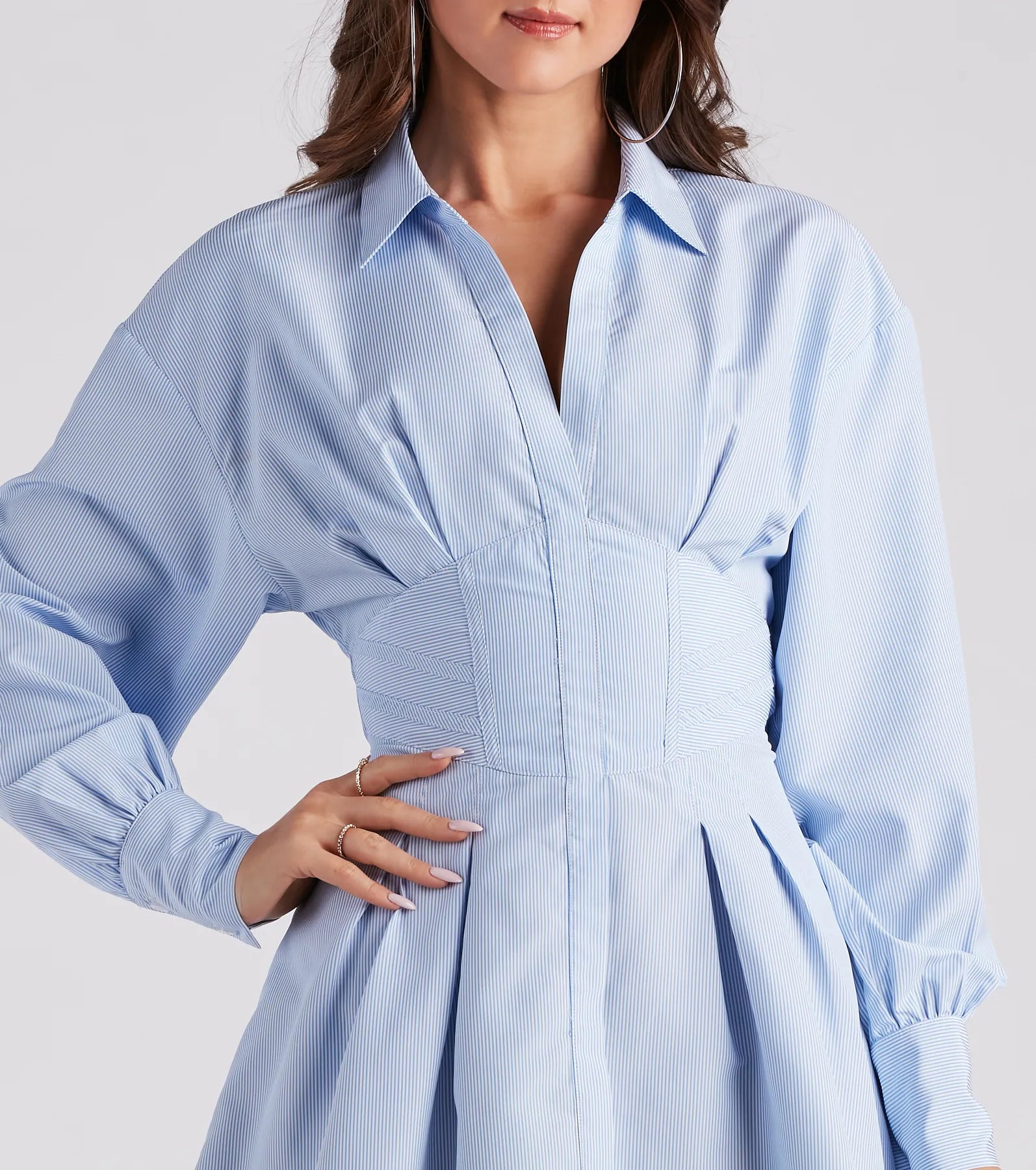 Perfectly Striped Shirt Skater Dress - Image 4