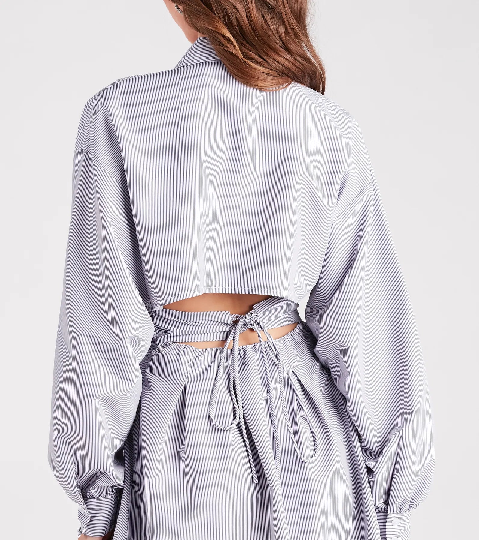 Perfectly Striped Shirt Skater Dress - Image 8