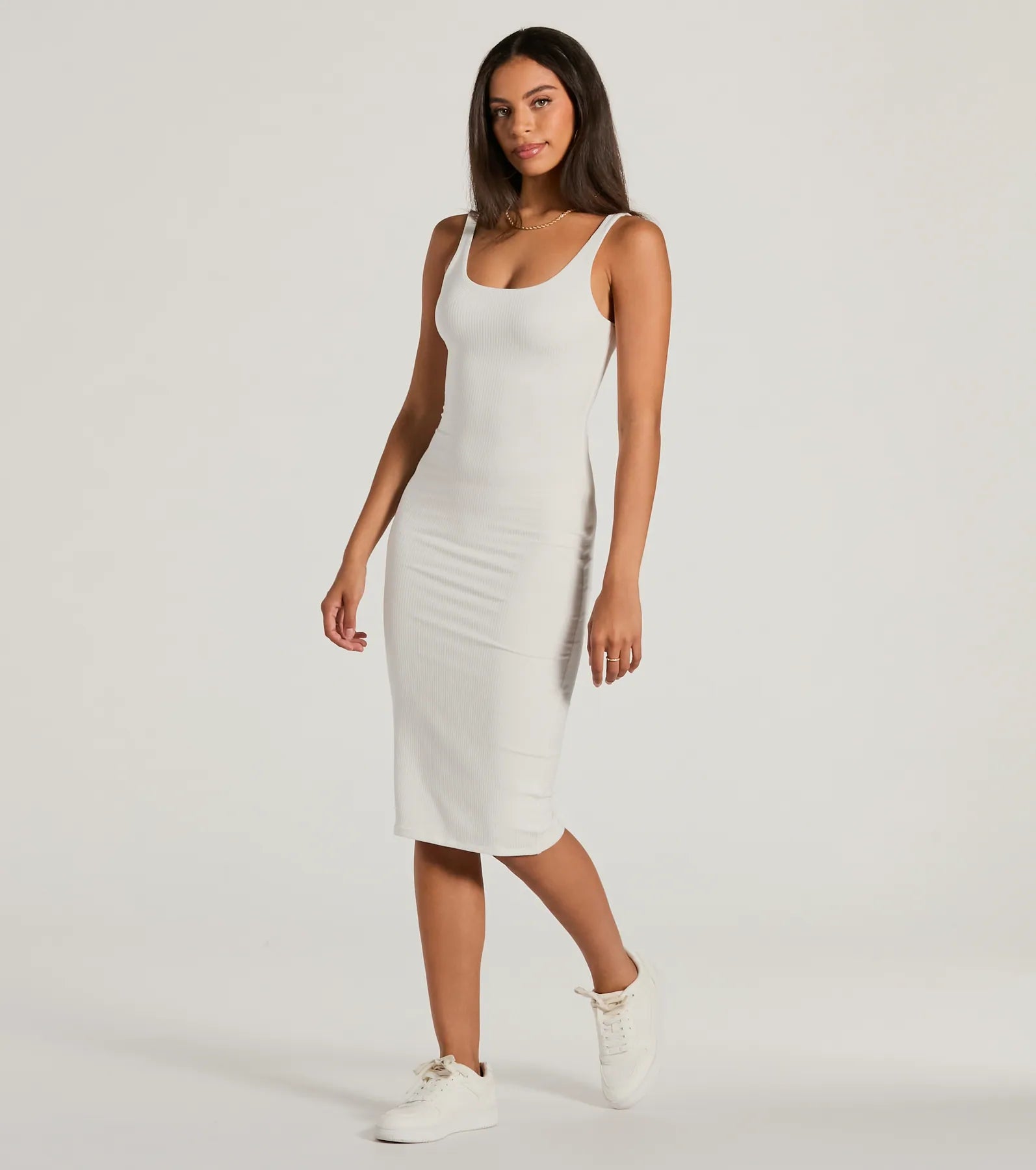 Done In One Ribbed Knit Bodycon Midi Dress - Image 4