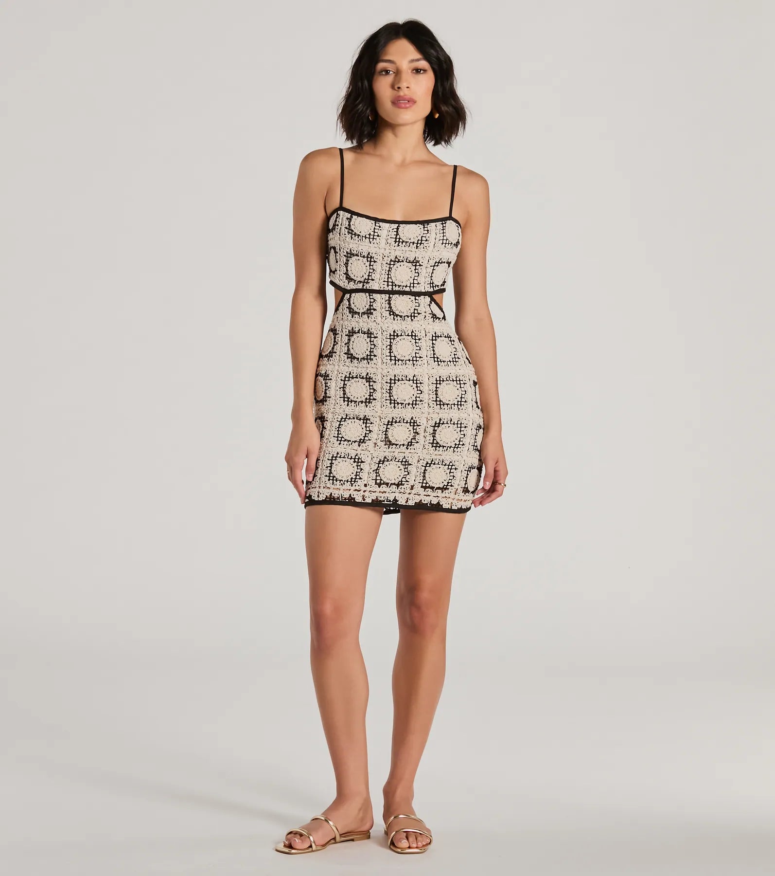 Beachy Babe Tie-Back Crochet Mini Dress - Image 3