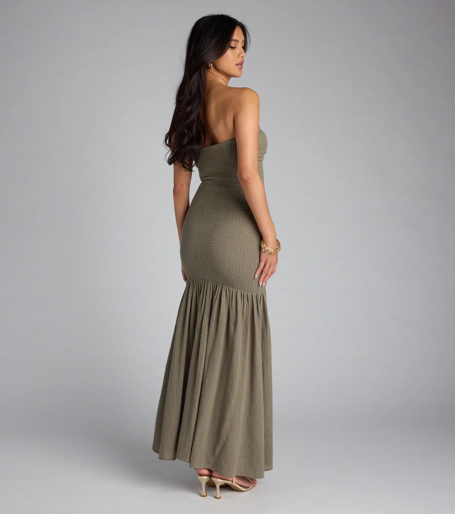 Breath Of Fresh Air Smocked Maxi Tube Dress - Image 3