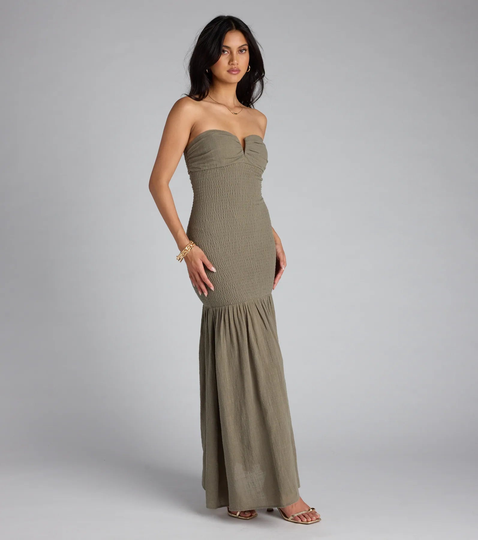 Breath Of Fresh Air Smocked Maxi Tube Dress - Image 5