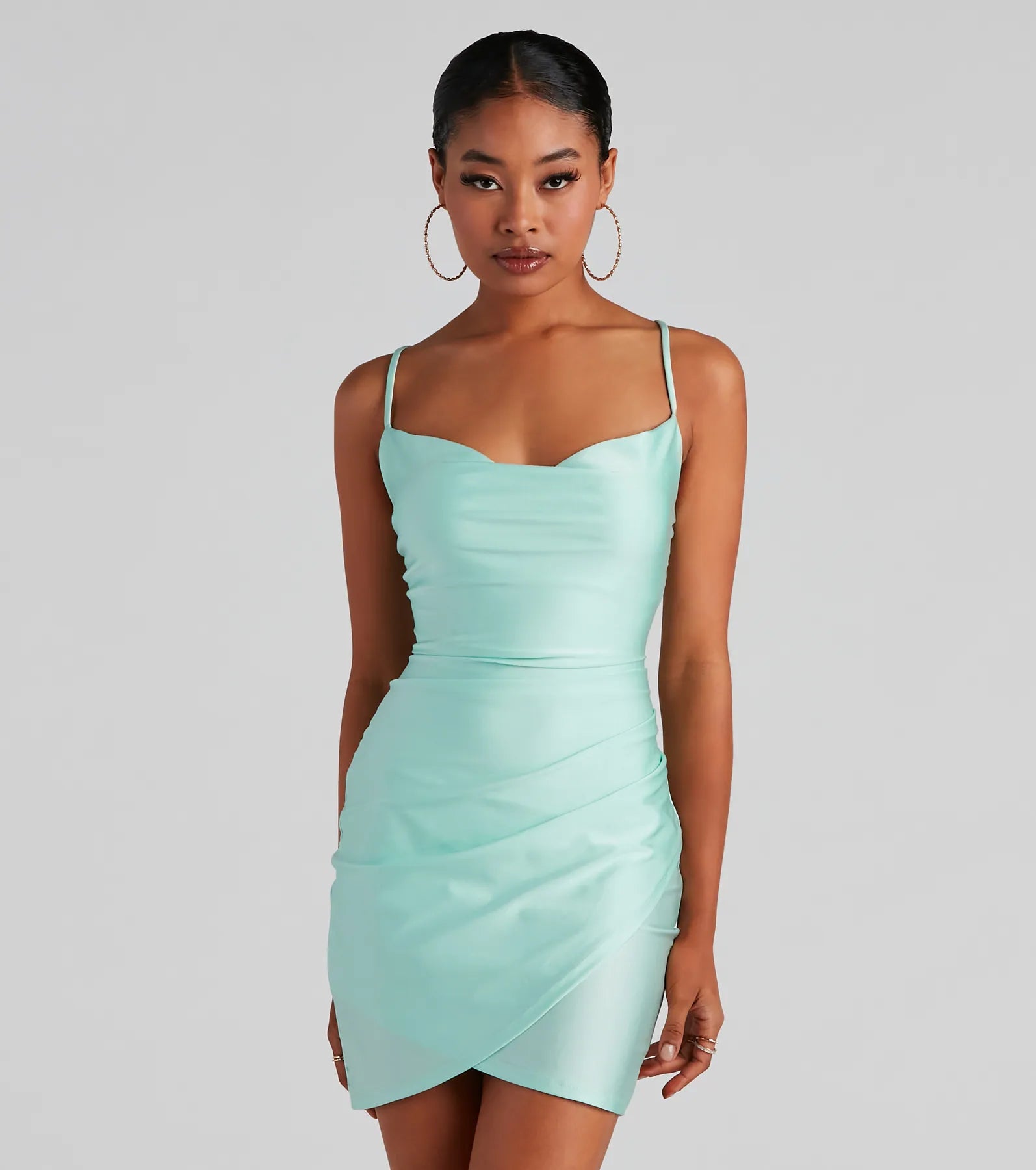 All The Right Moves Cowl Neck Mini Dress - Image 5