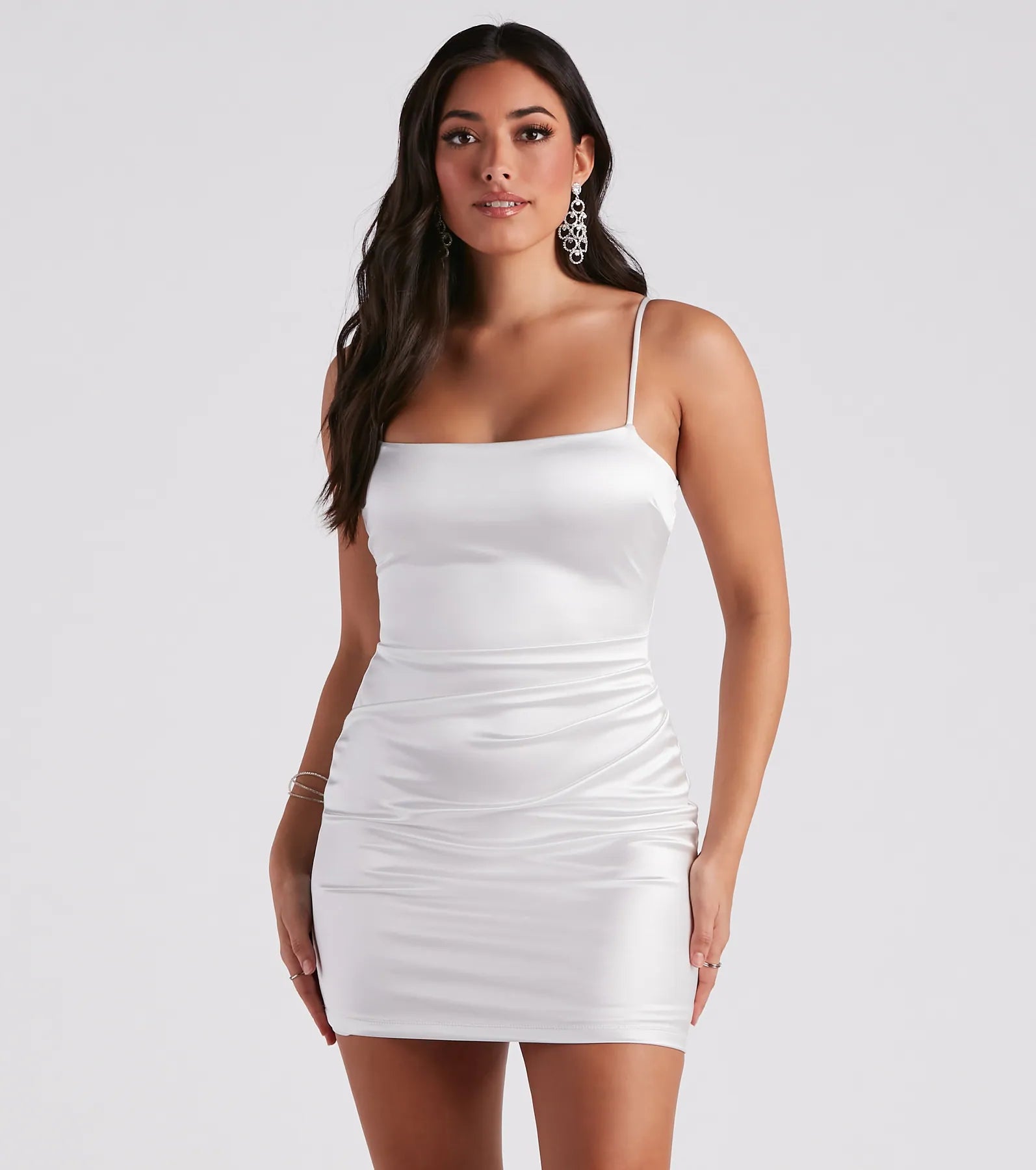Party Babe Satin Pleat Mini Dress - Image 13