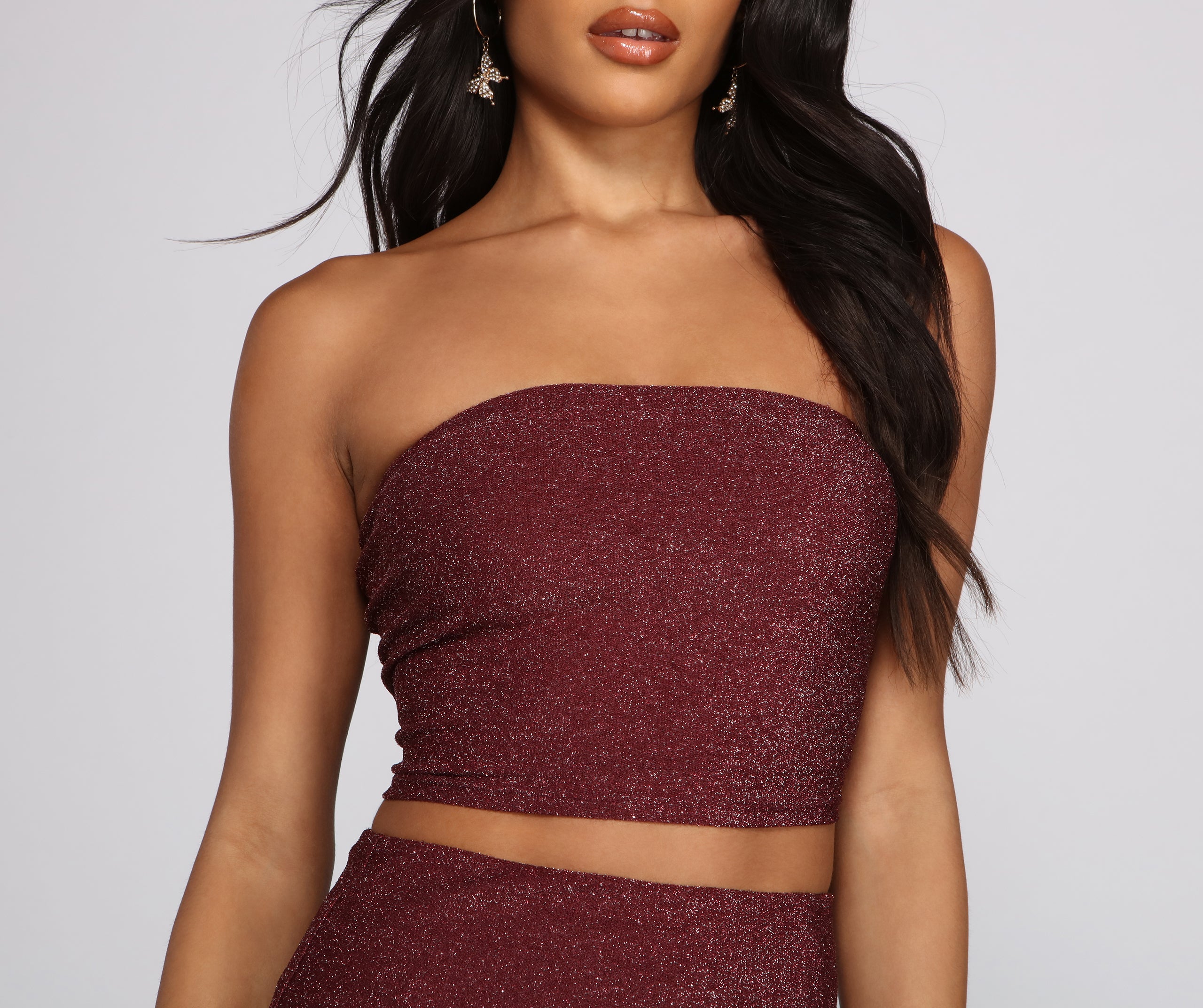 Glitter And Glam Cropped Tube Top - Image 3