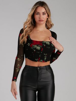 Love At First Rose Bustier Top