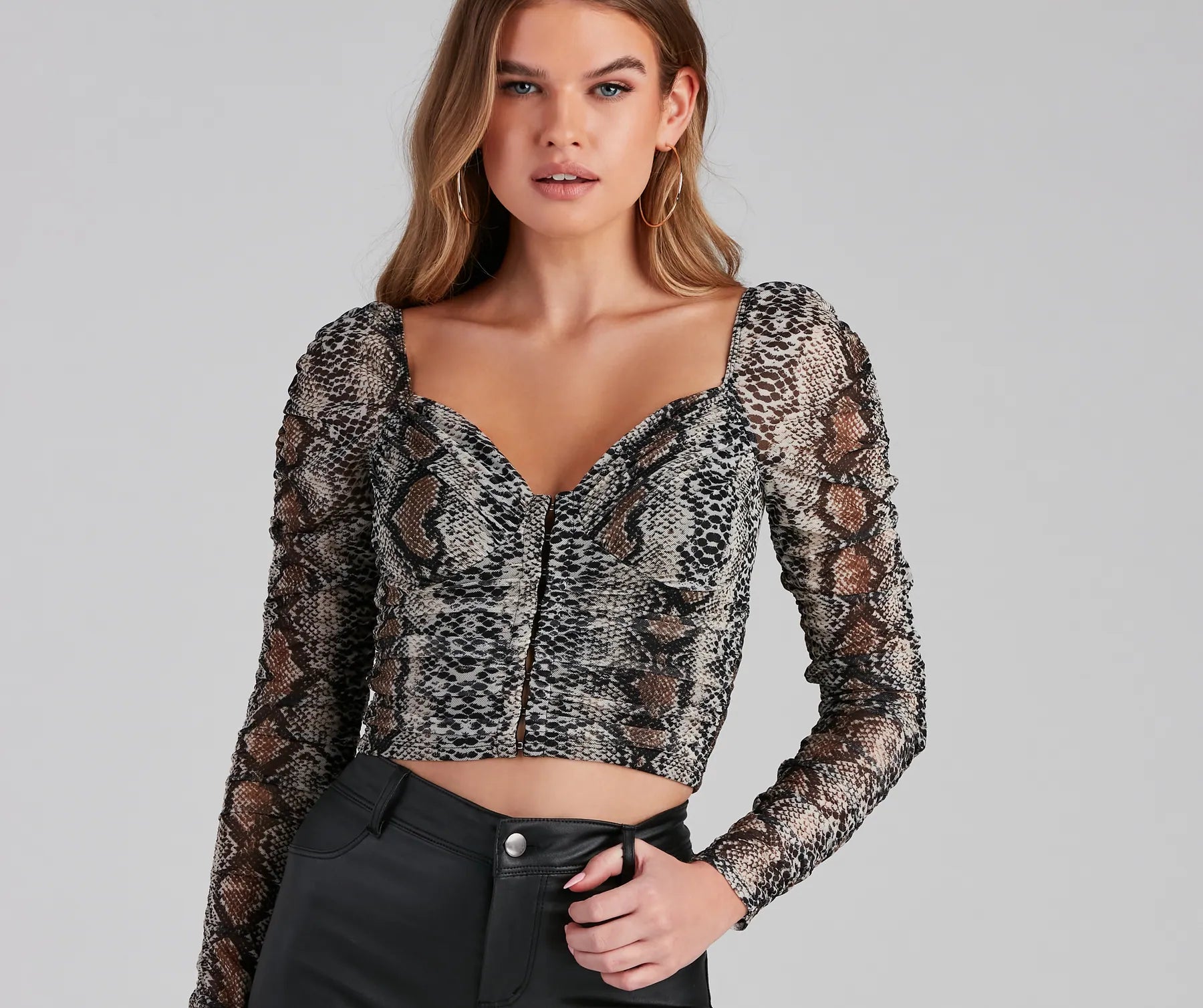 Take The Lead Ruched Snake Bustier - Image 3