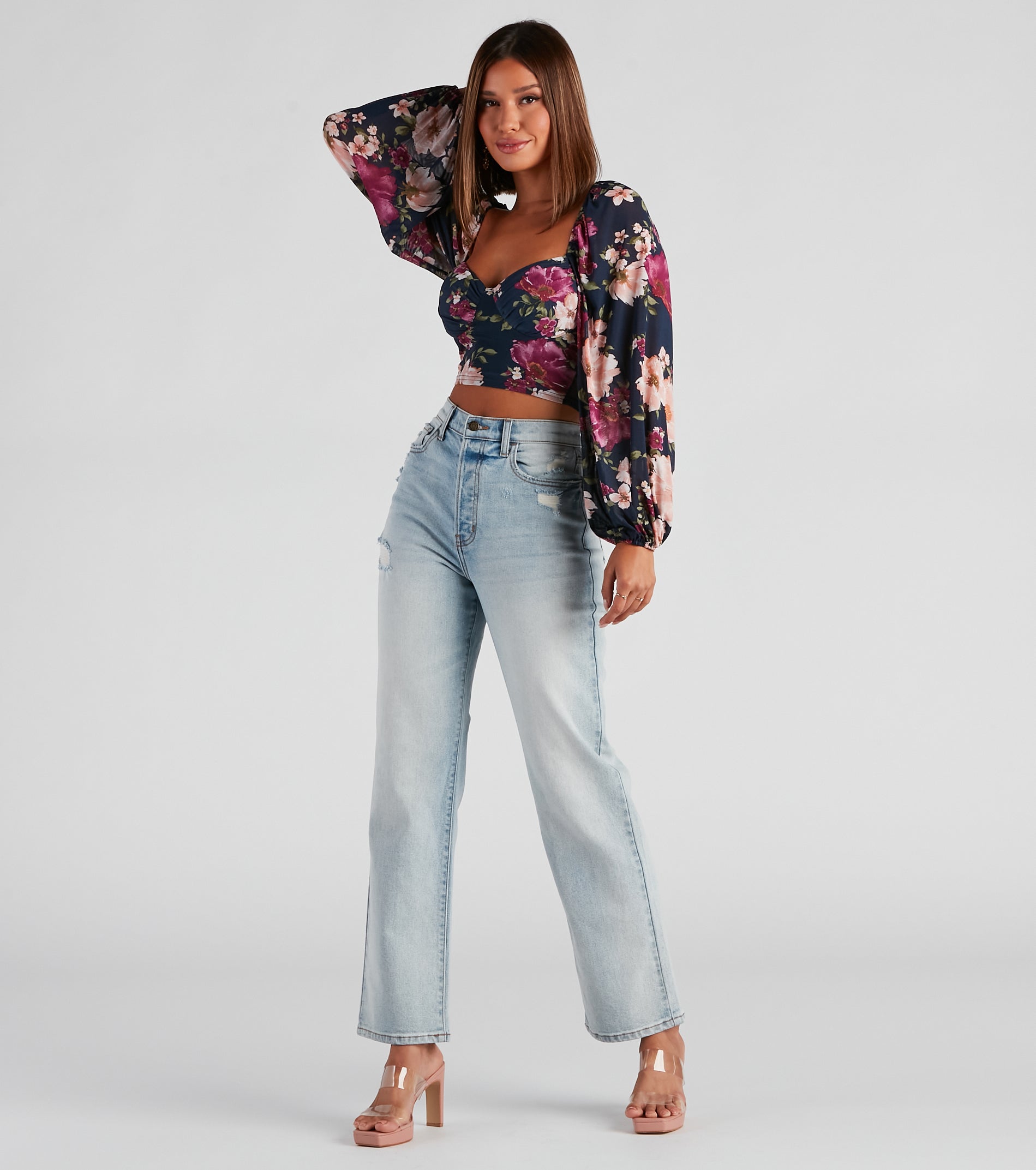 Flirty Floral Mesh Bustier - Image 3