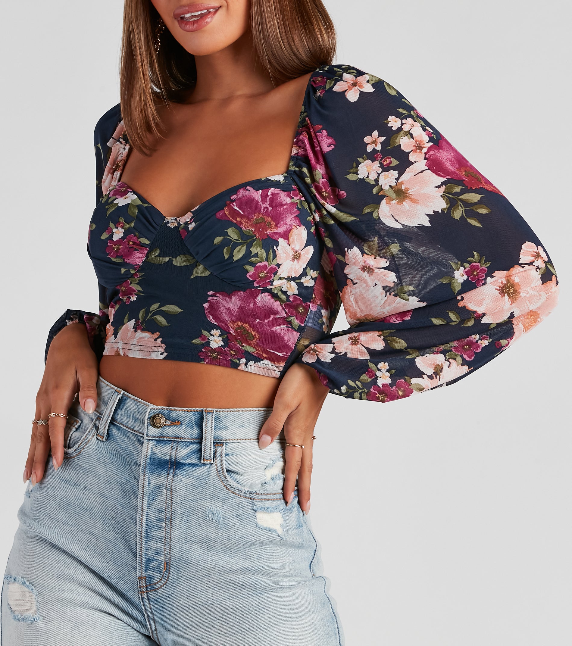 Flirty Floral Mesh Bustier - Image 4