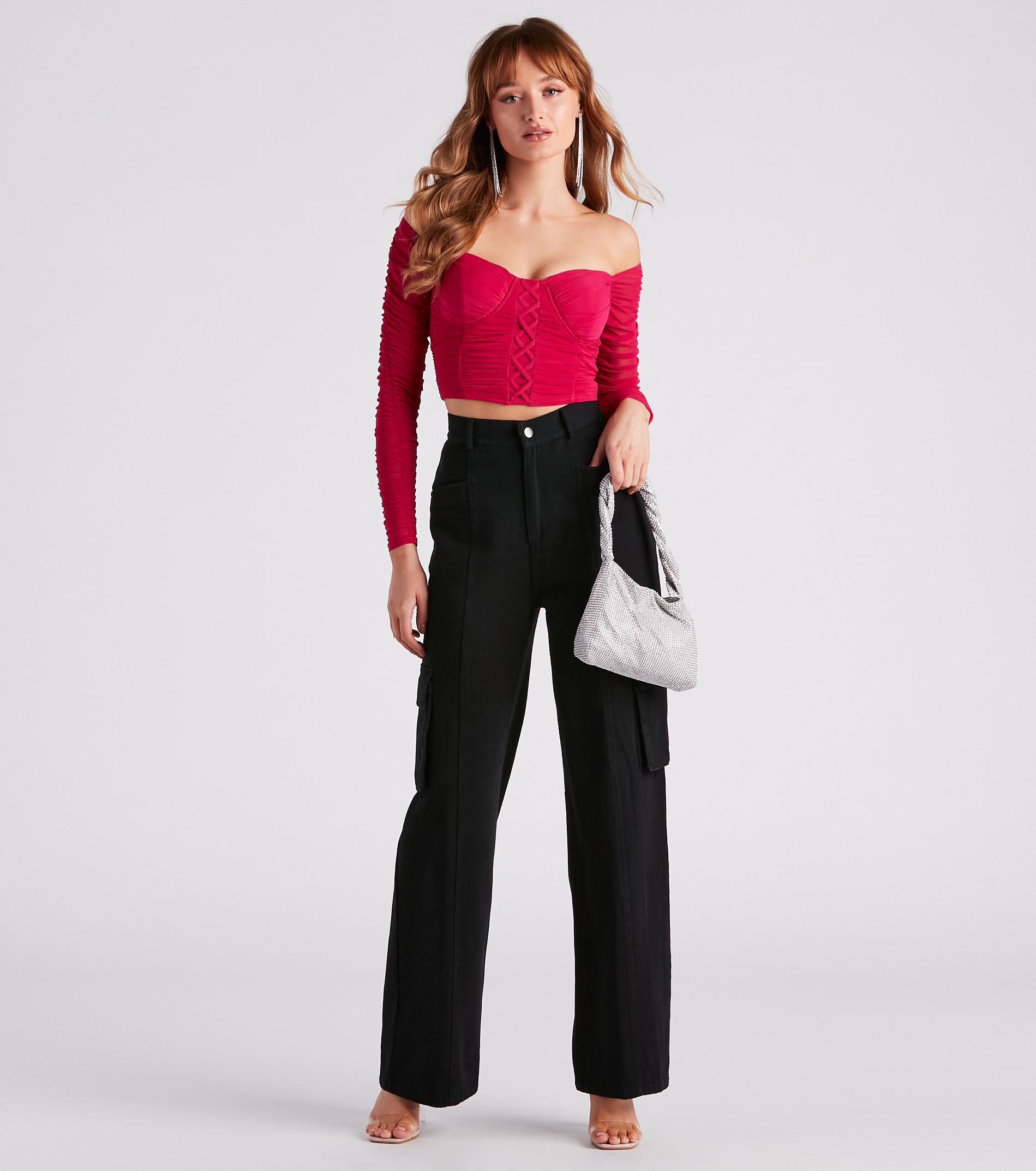 Level It Up Ruched Mesh Corset Top - Image 7