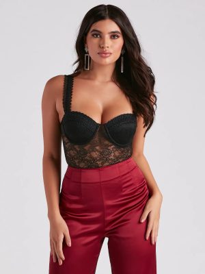 Lace Be Sheer Bustier Bodysuit