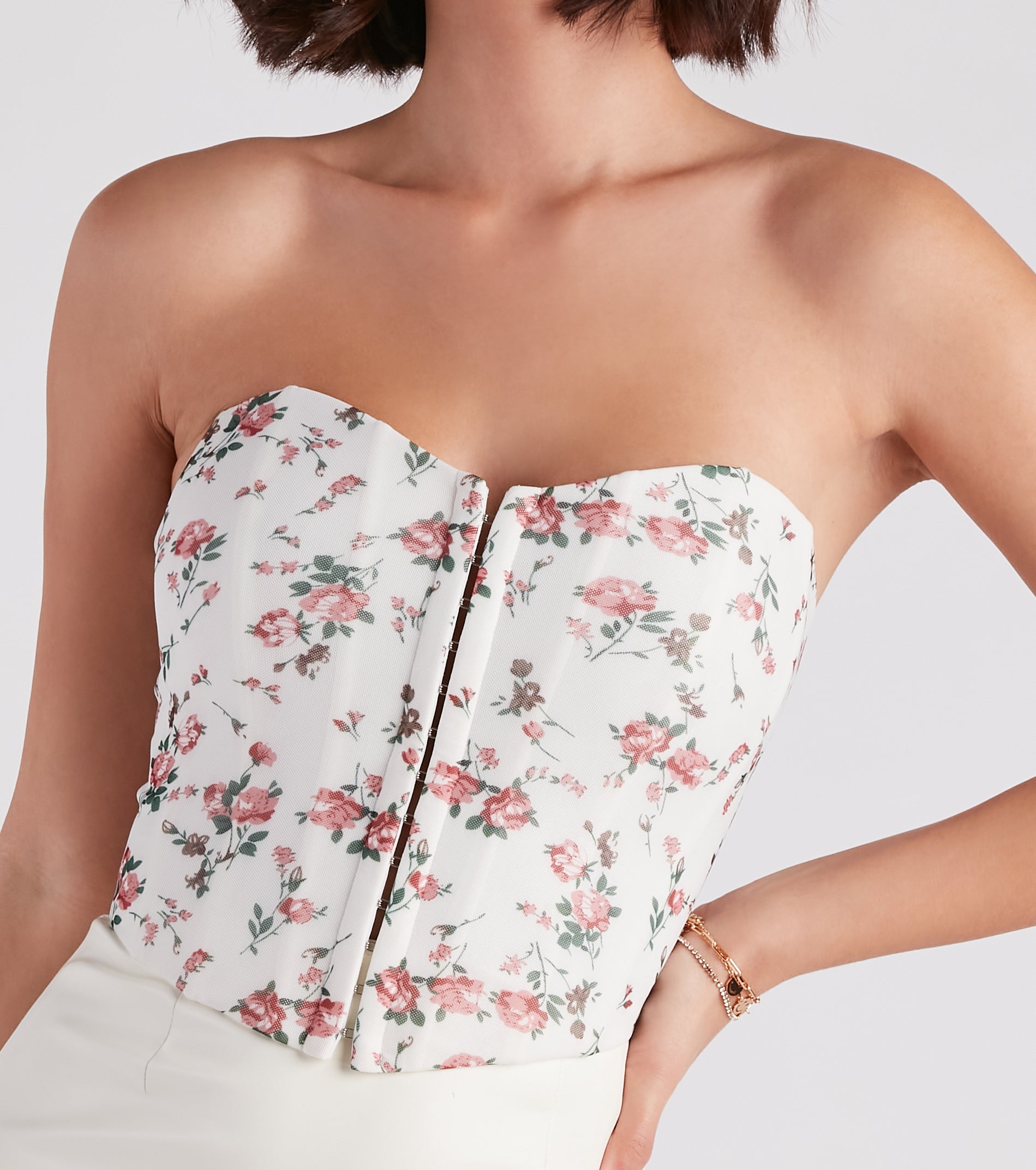 Floral Daydream Mesh Crop Bustier - Image 4