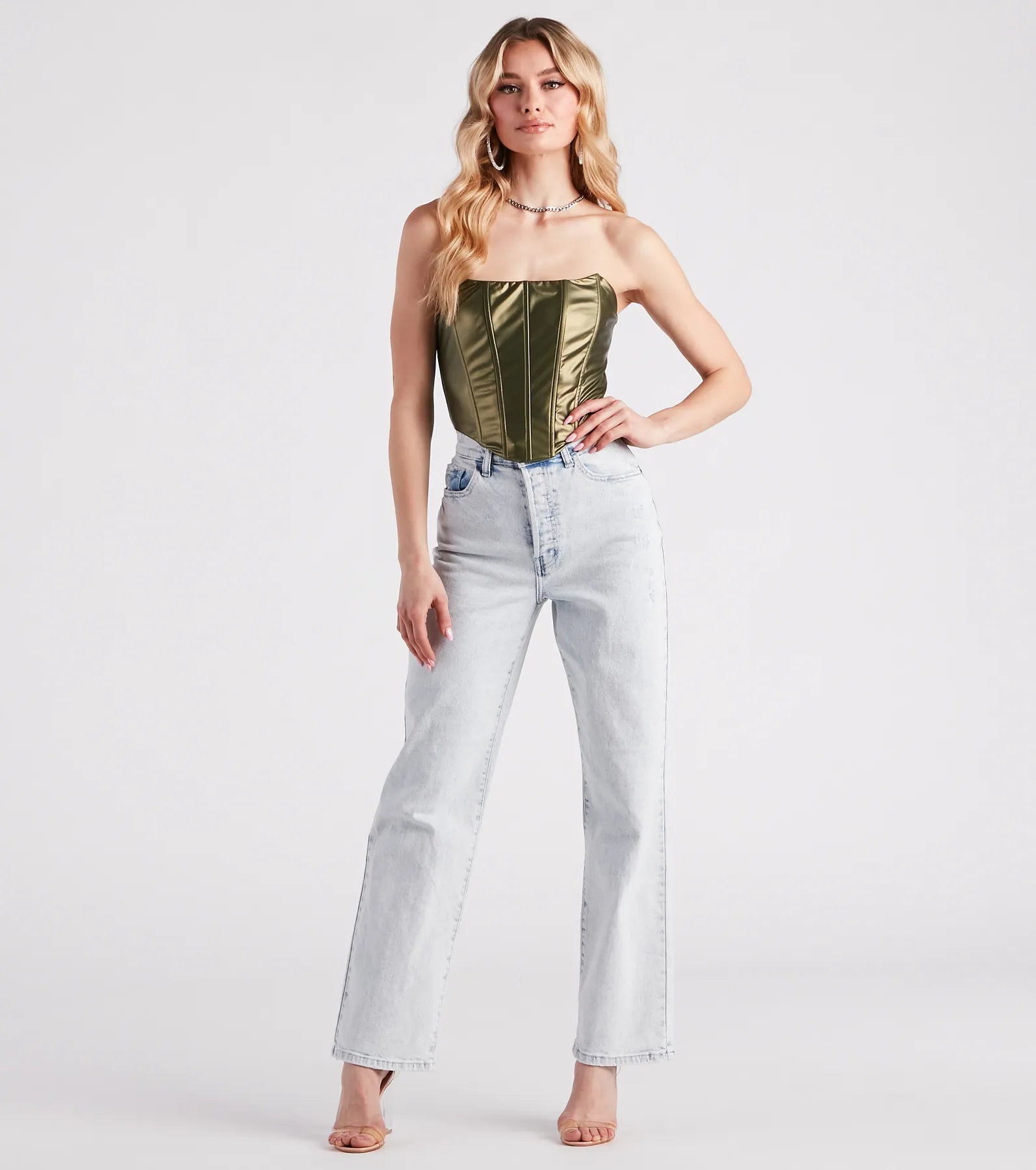 Girl On The Town Faux Leather Corset Top - Image 7