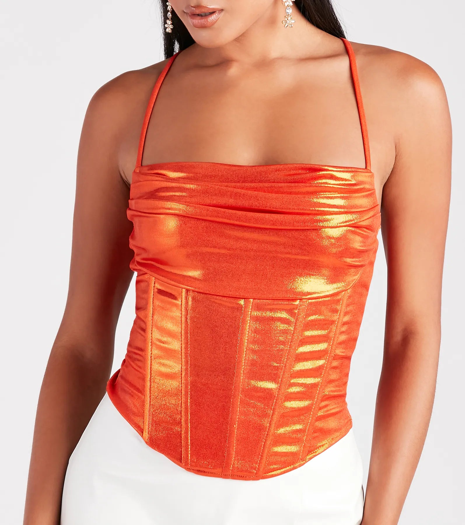 Take Me To The Disco Metallic Corset Top - Image 16