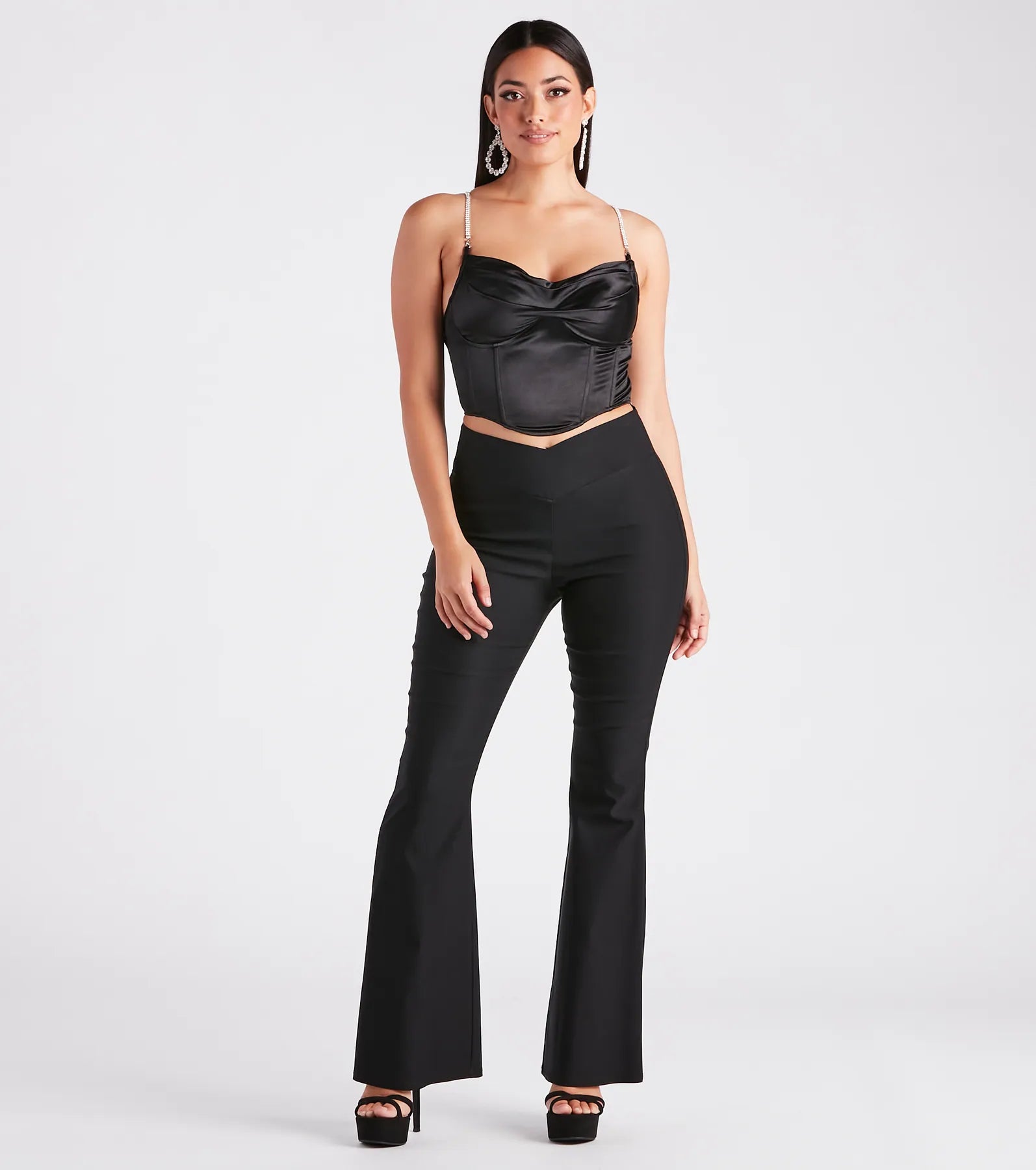 Bust Out The Rhinestone Satin Bustier - Image 7