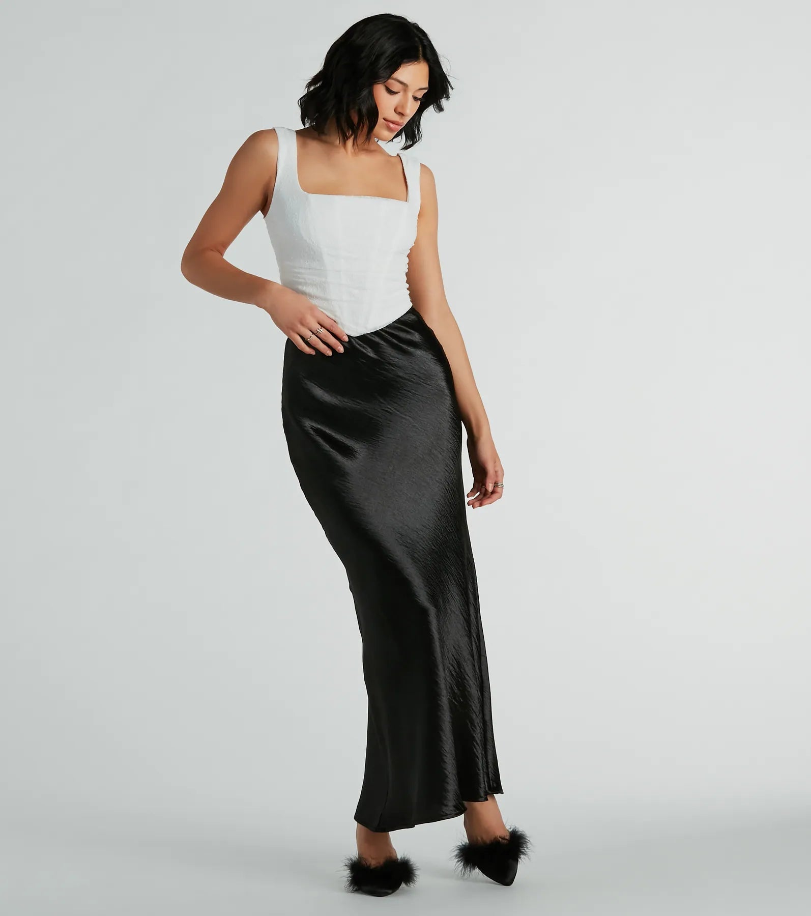 Flirty Vibes Ruched Lace Corset Top - Image 7