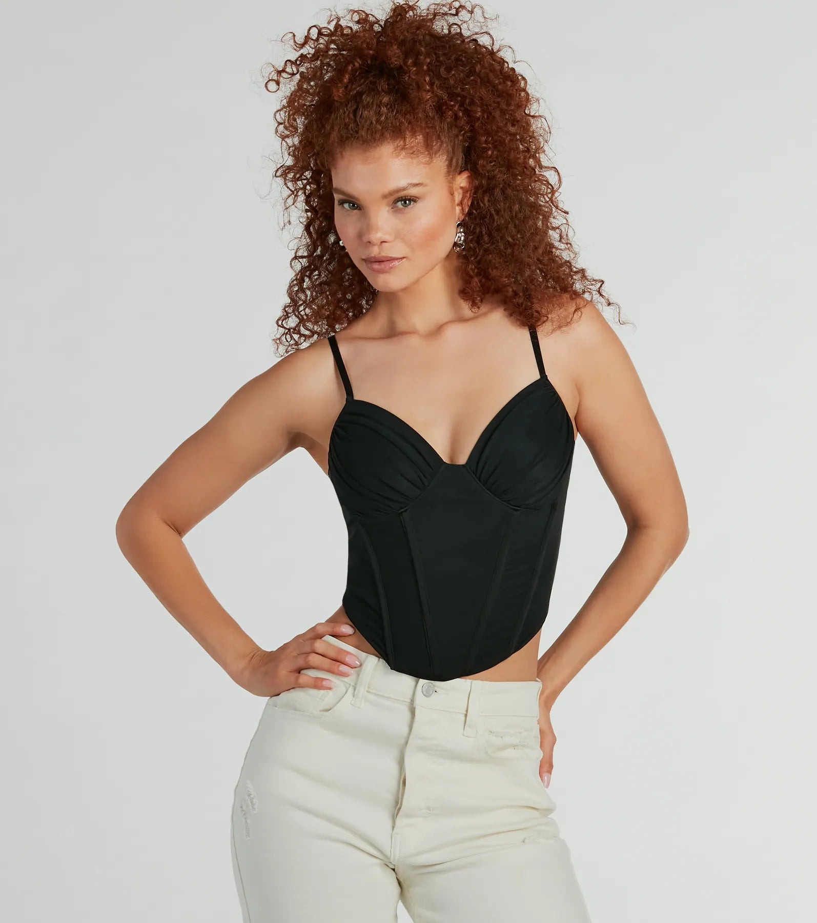 Sultry Perfection Mesh Cropped Bustier Top - Image 5