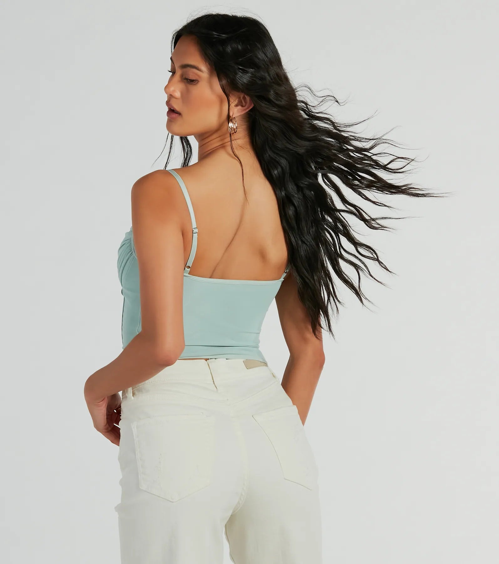 Sultry Perfection Mesh Cropped Bustier Top - Image 2