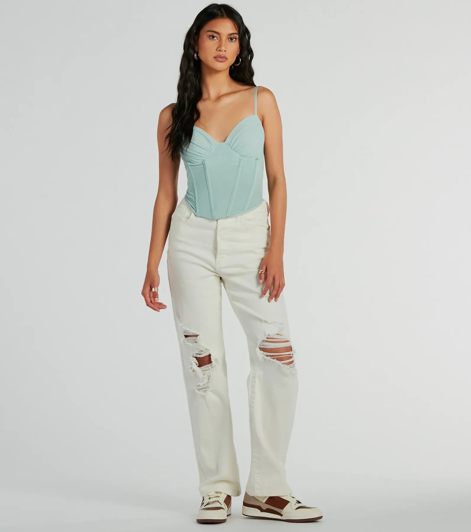 Sultry Perfection Mesh Cropped Bustier Top - Image 3