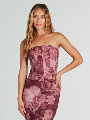Stroll The Garden Mesh Floral Bustier