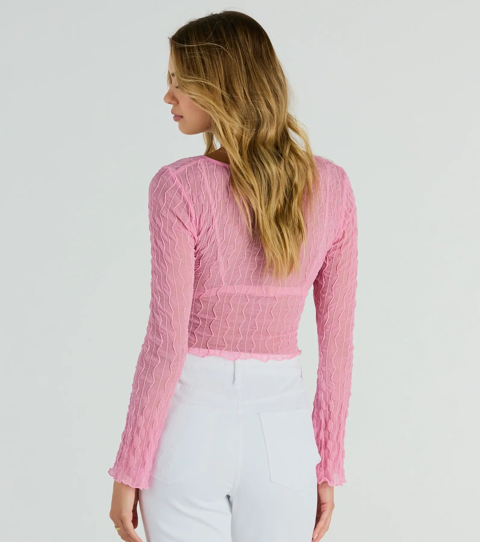 Don't Tempt Me Textured Slit Crop Top - Image 2