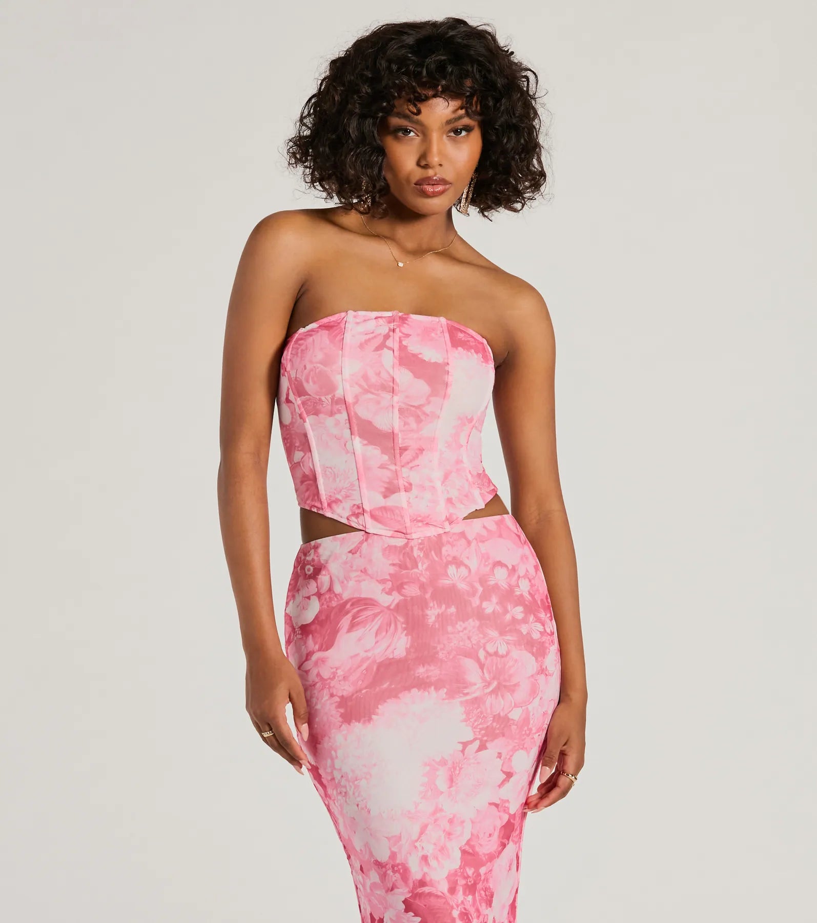 Floral Sensation Strapless Crop Bustier - Image 2