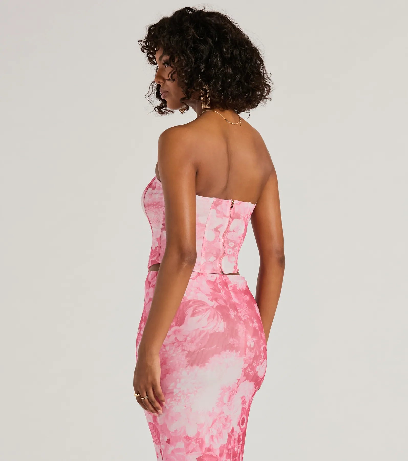 Floral Sensation Strapless Crop Bustier - Image 3