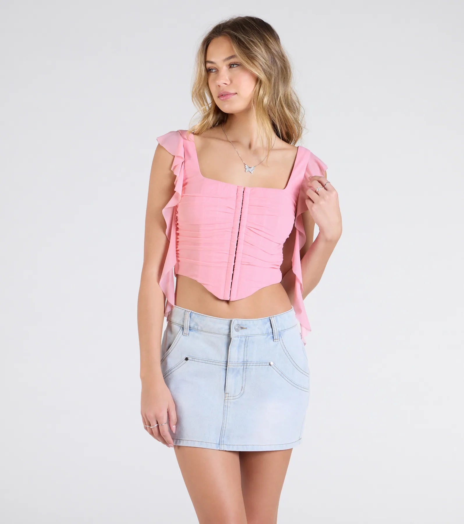 Such A Cutie Ruffled Strap Corset Top - Image 5