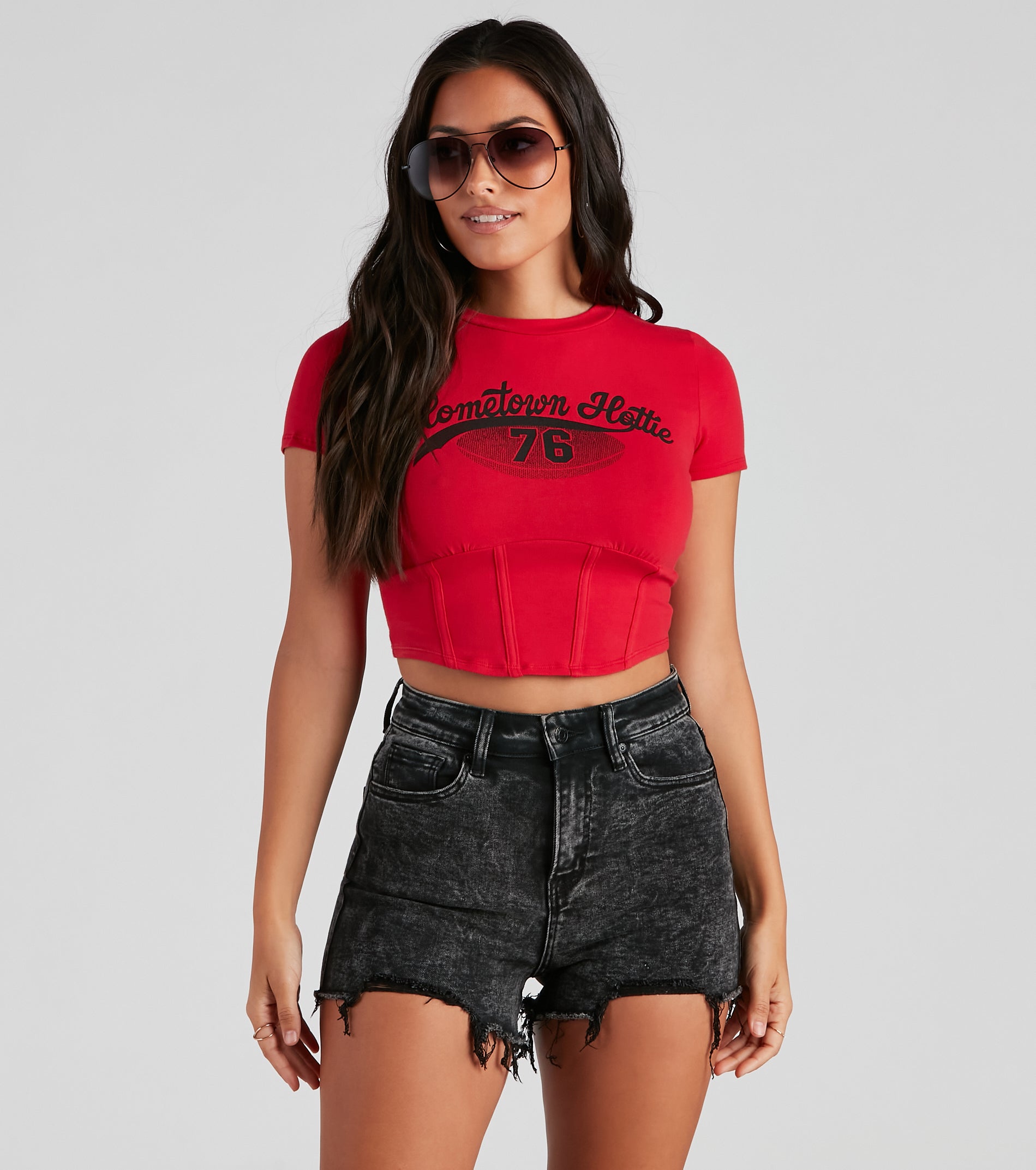Hometown Hottie Corset Graphic Tee - Image 5