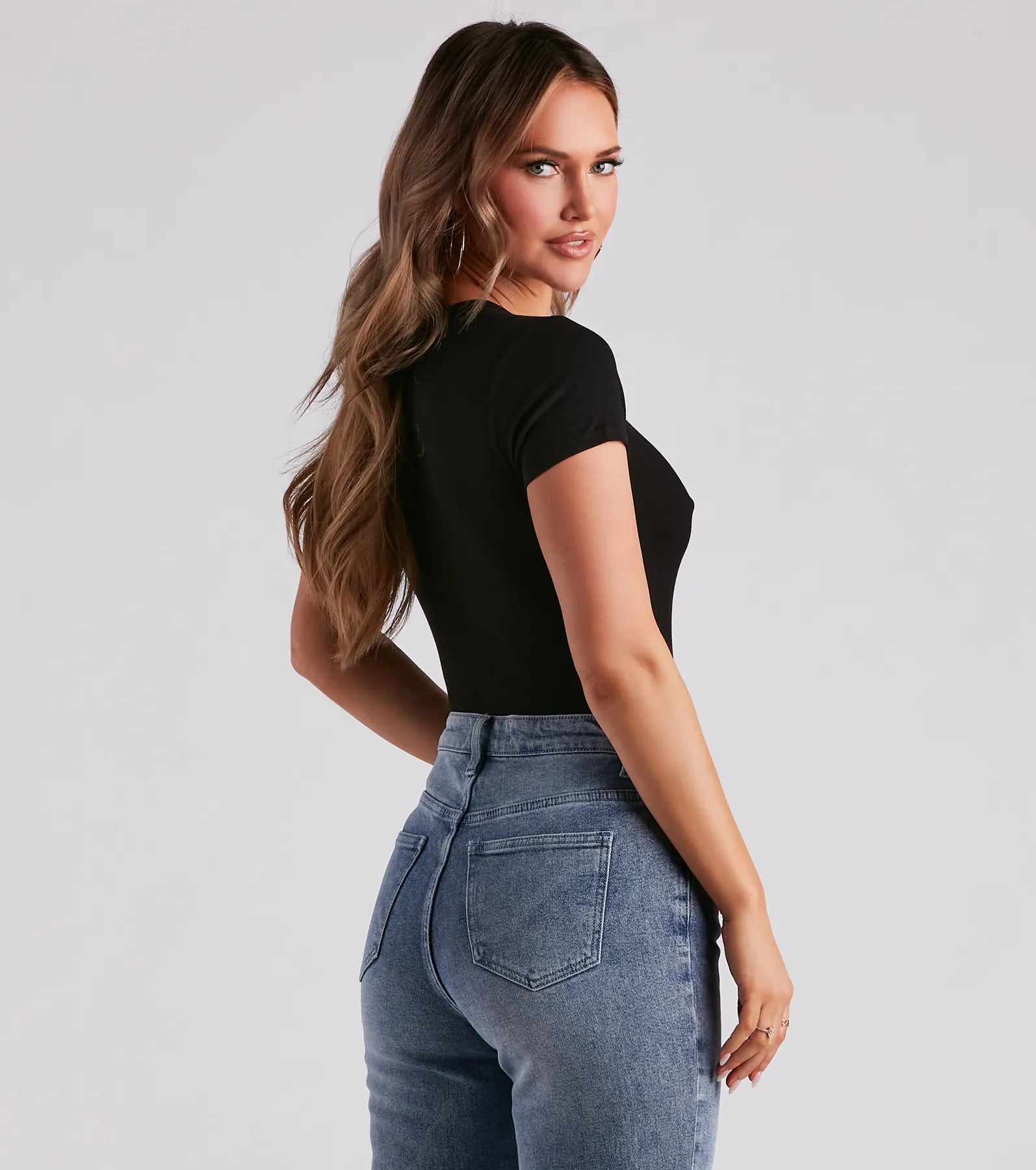 Casual Classic Button-Front Henley Bodysuit - Image 12