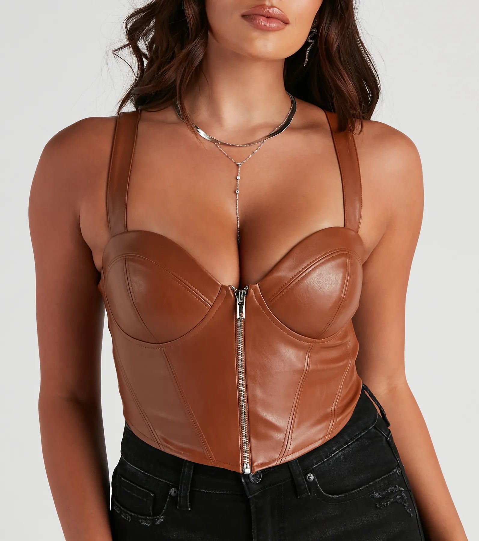 Sleek Desire Faux Leather Corset - Image 4