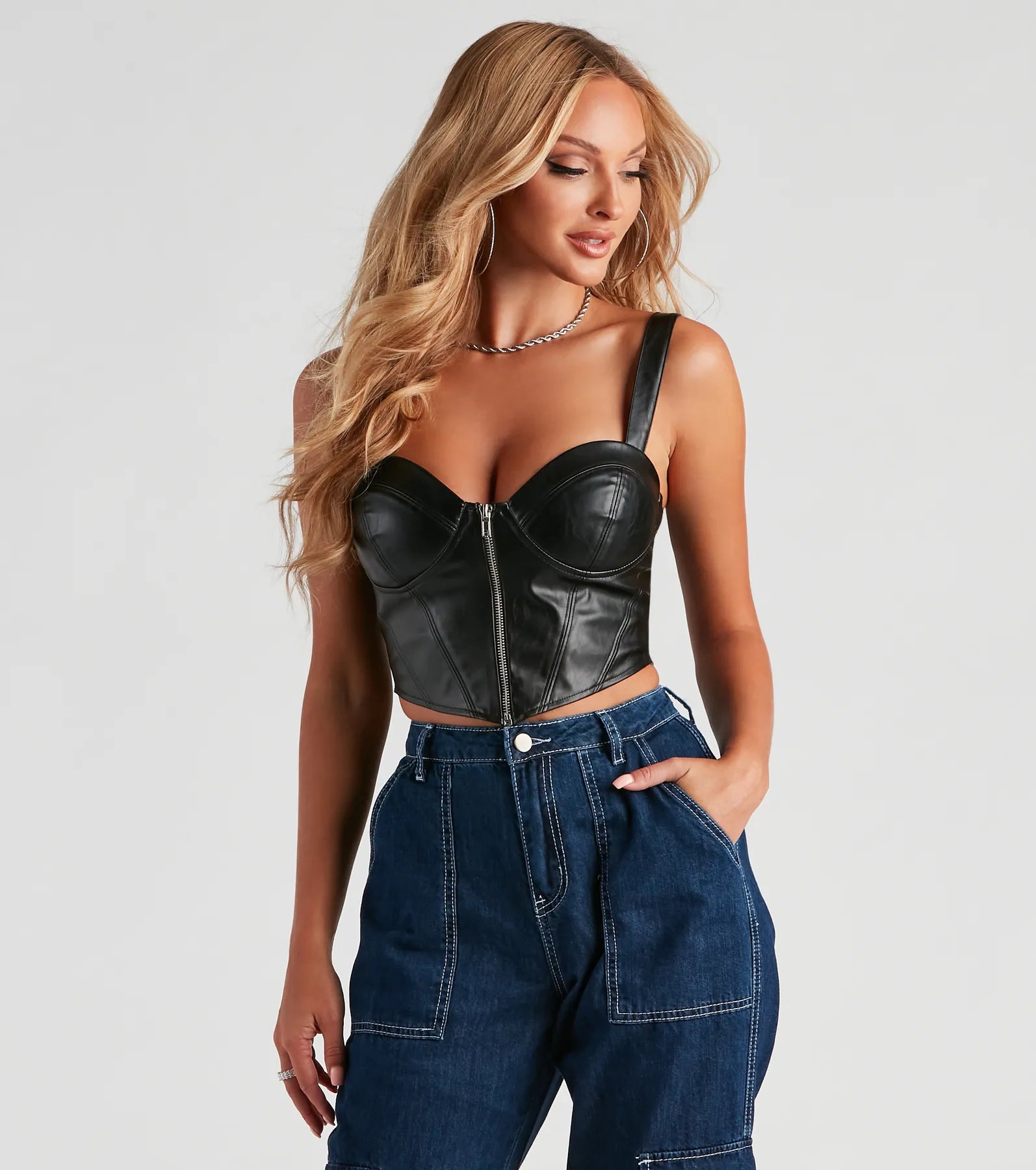 Sleek Desire Faux Leather Corset - Image 5