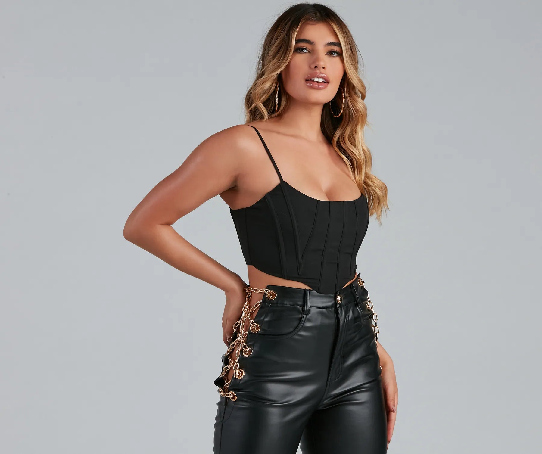 Spotlight On Chic Satin Bustier - Image 2