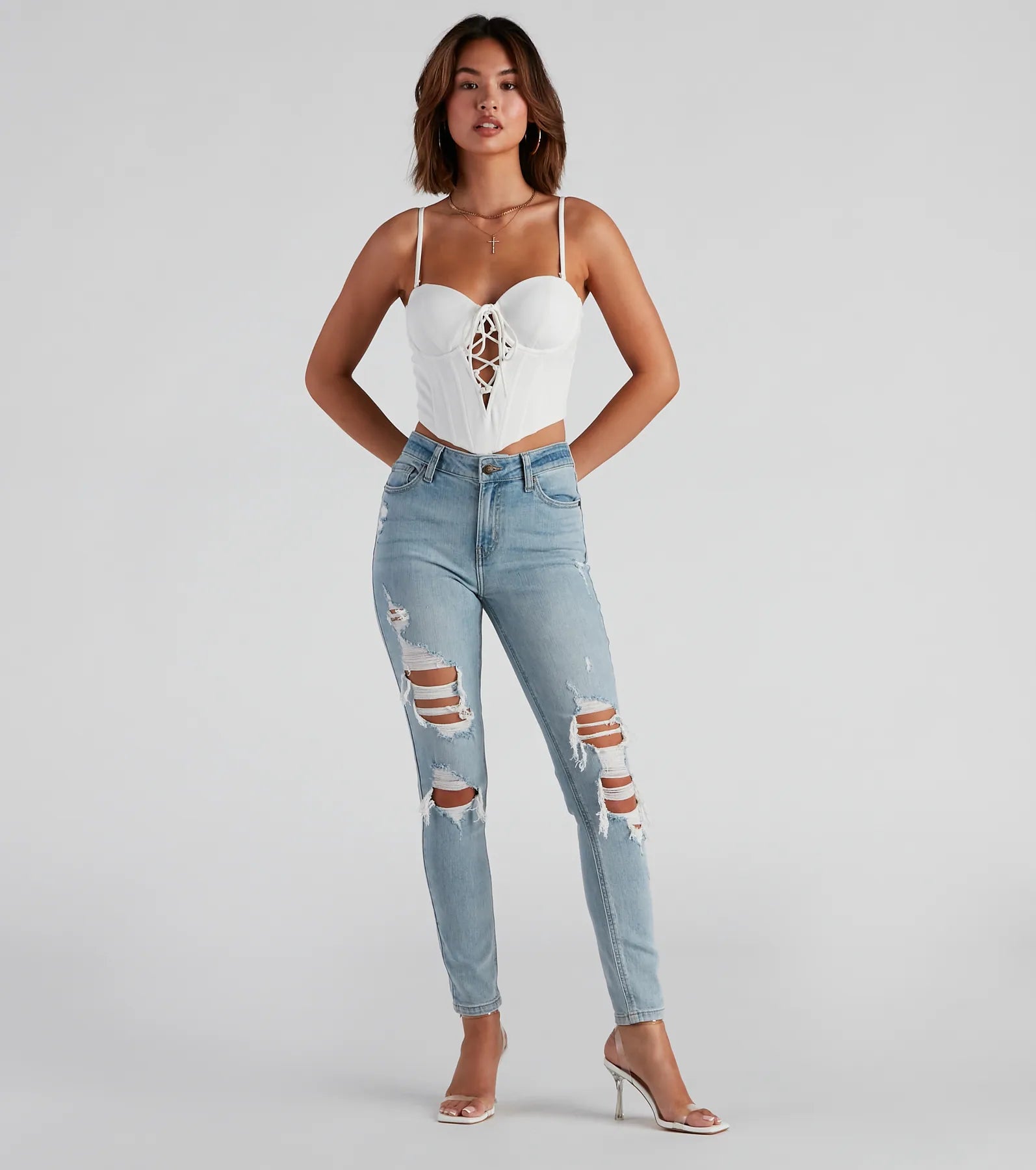 Sultry Deets Lace-Up Corset Top - Image 2
