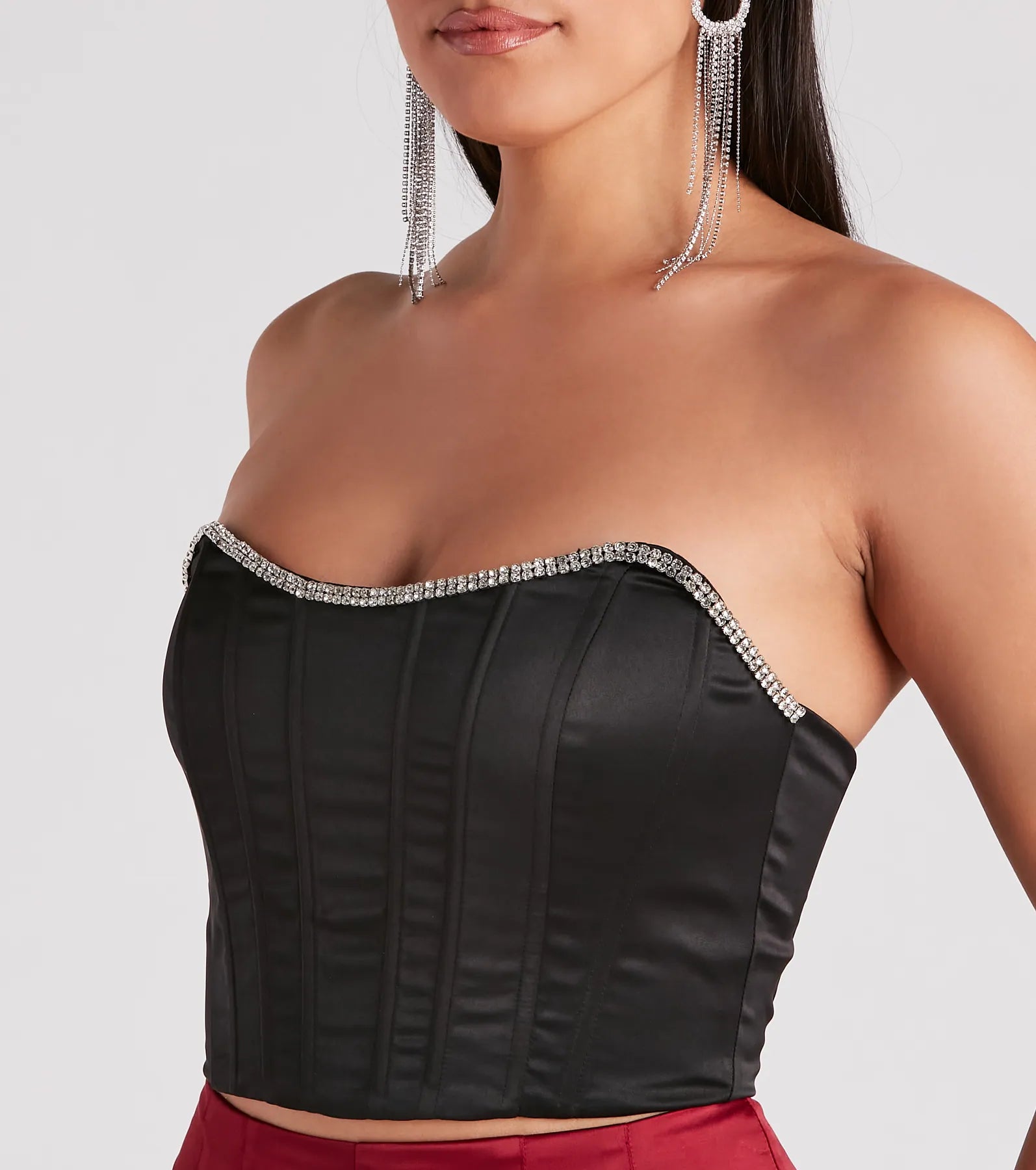 Cause For Rhinestone Trim Bustier - Image 4