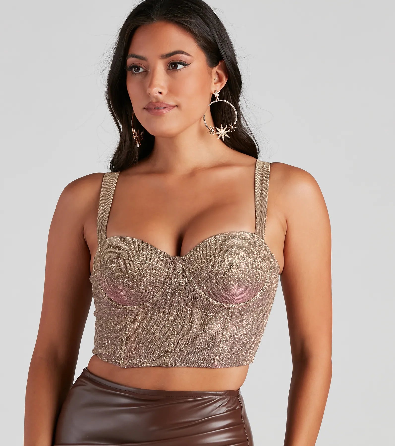 Glisten And Glow Glitter Cropped Bustier - Image 4