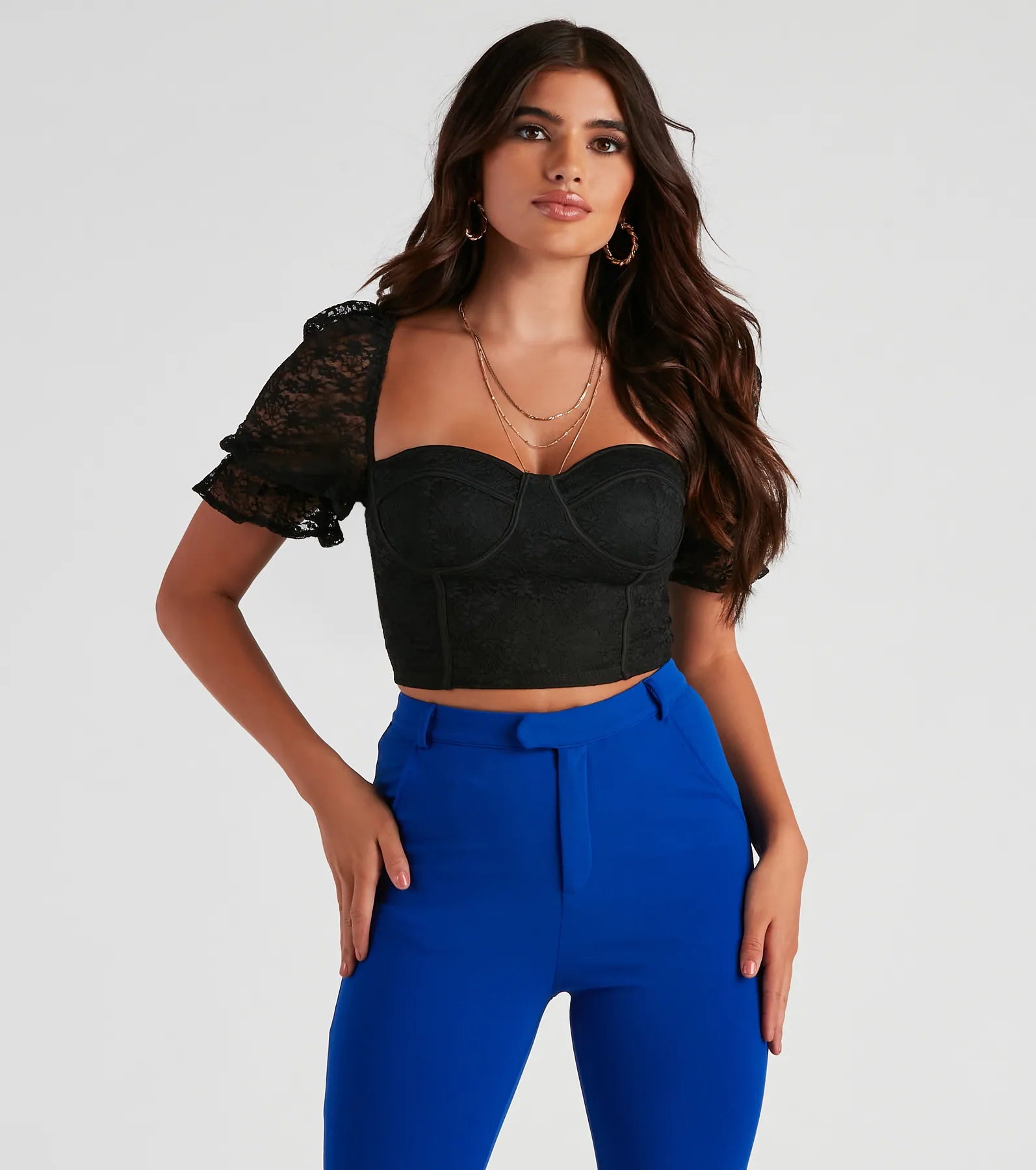 Romance Me Lace Puff Sleeve Bustier - Image 5