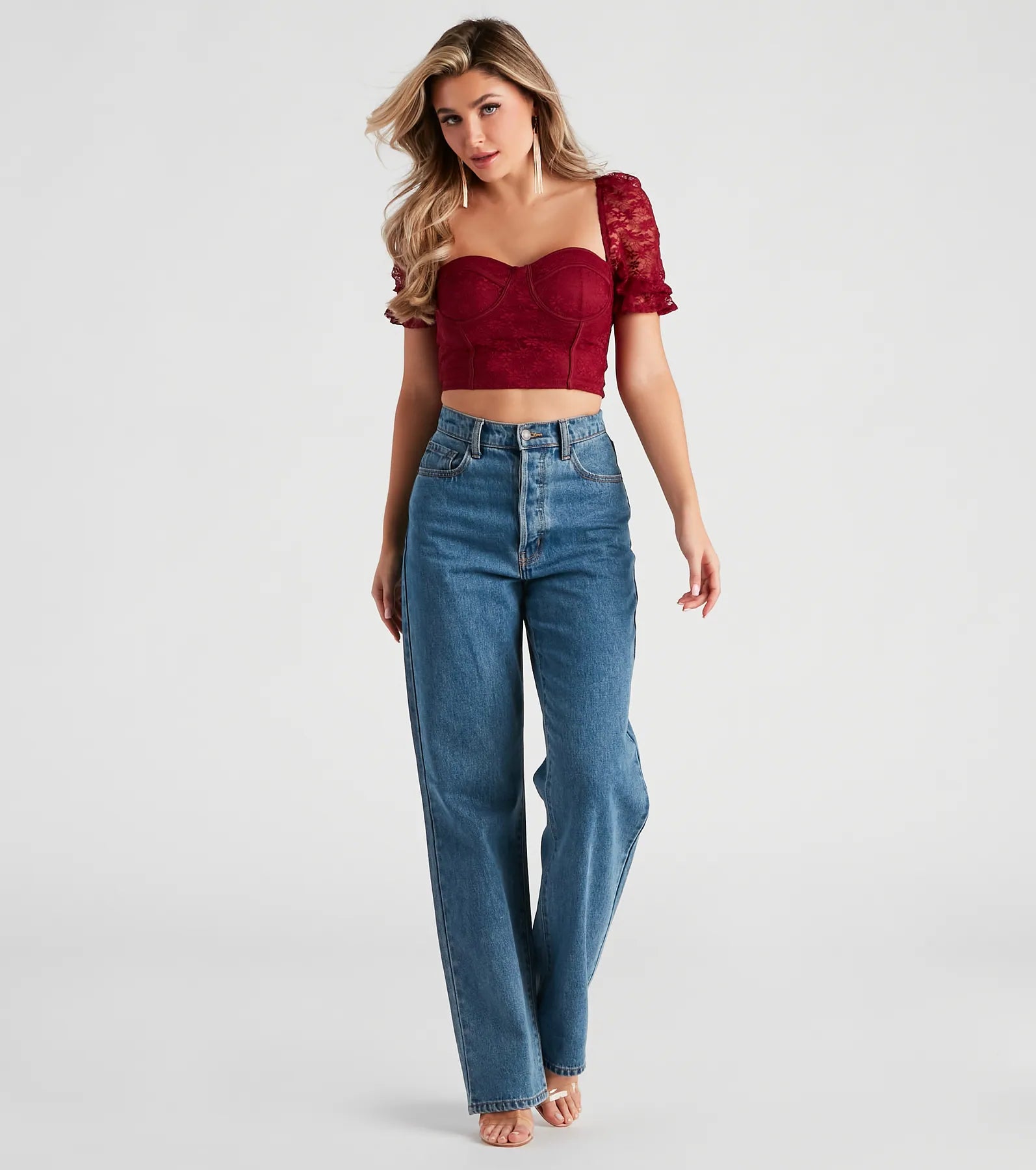 Romance Me Lace Puff Sleeve Bustier - Image 3